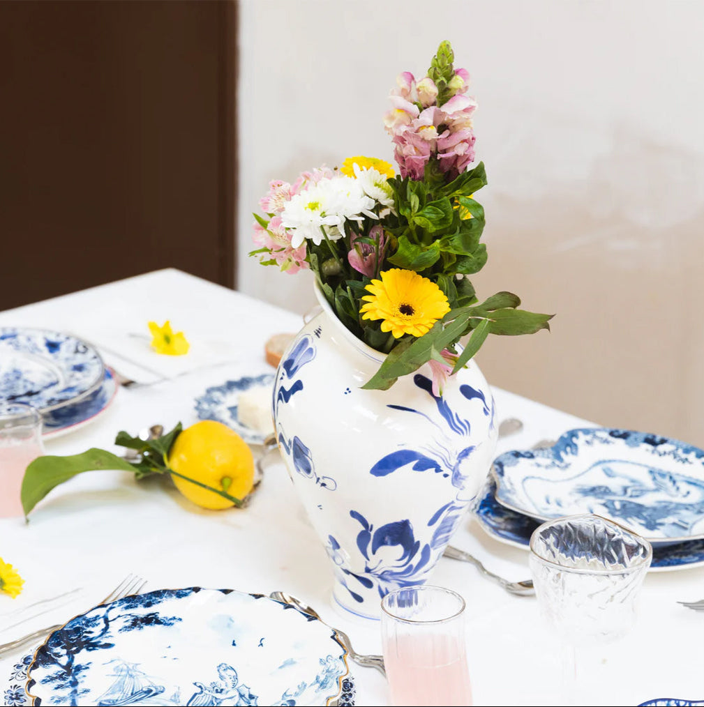 Váza CLASSICS ON ACID - KVĚTINOVÝ DELFT bílá porcelán