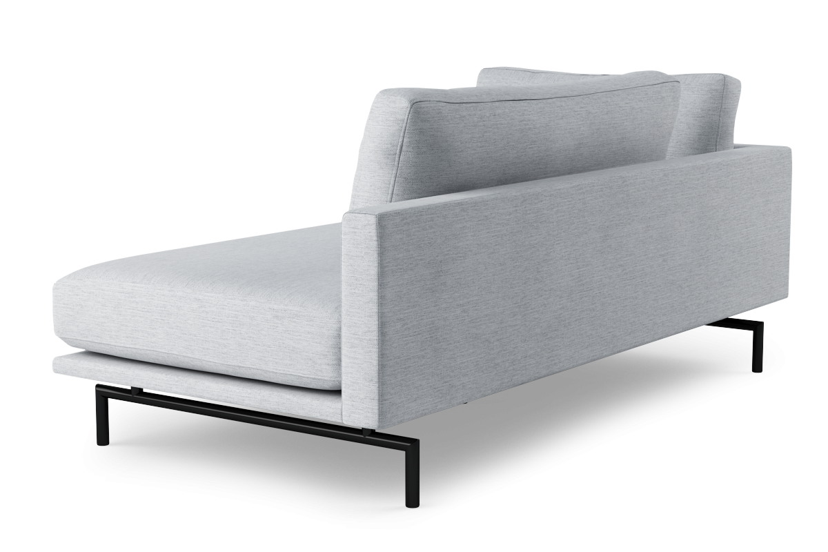Right-facing BRIXTON upholstered chaise lounge with black base
