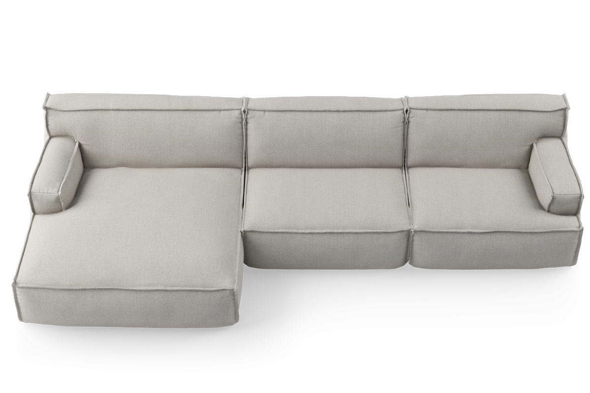 Left-facing modular sofa for 4 people DRIFTER upholstered