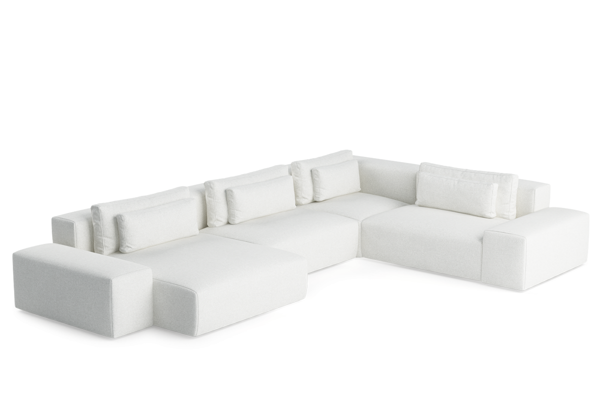 Right-facing U-shaped modular sofa FLAVIO upholstered