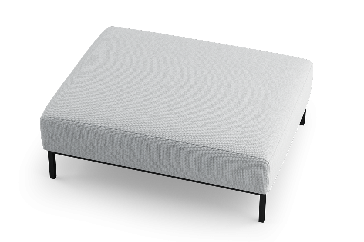 HOLDEN upholstered pouf with black base