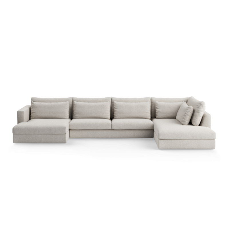 NUVIA Upholstered Right-Hand Modular Sofa for 6 People