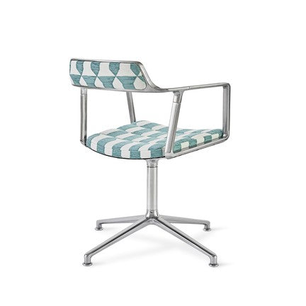 Office Chair 452 – LAGRASSE Blue and White with Metal Base