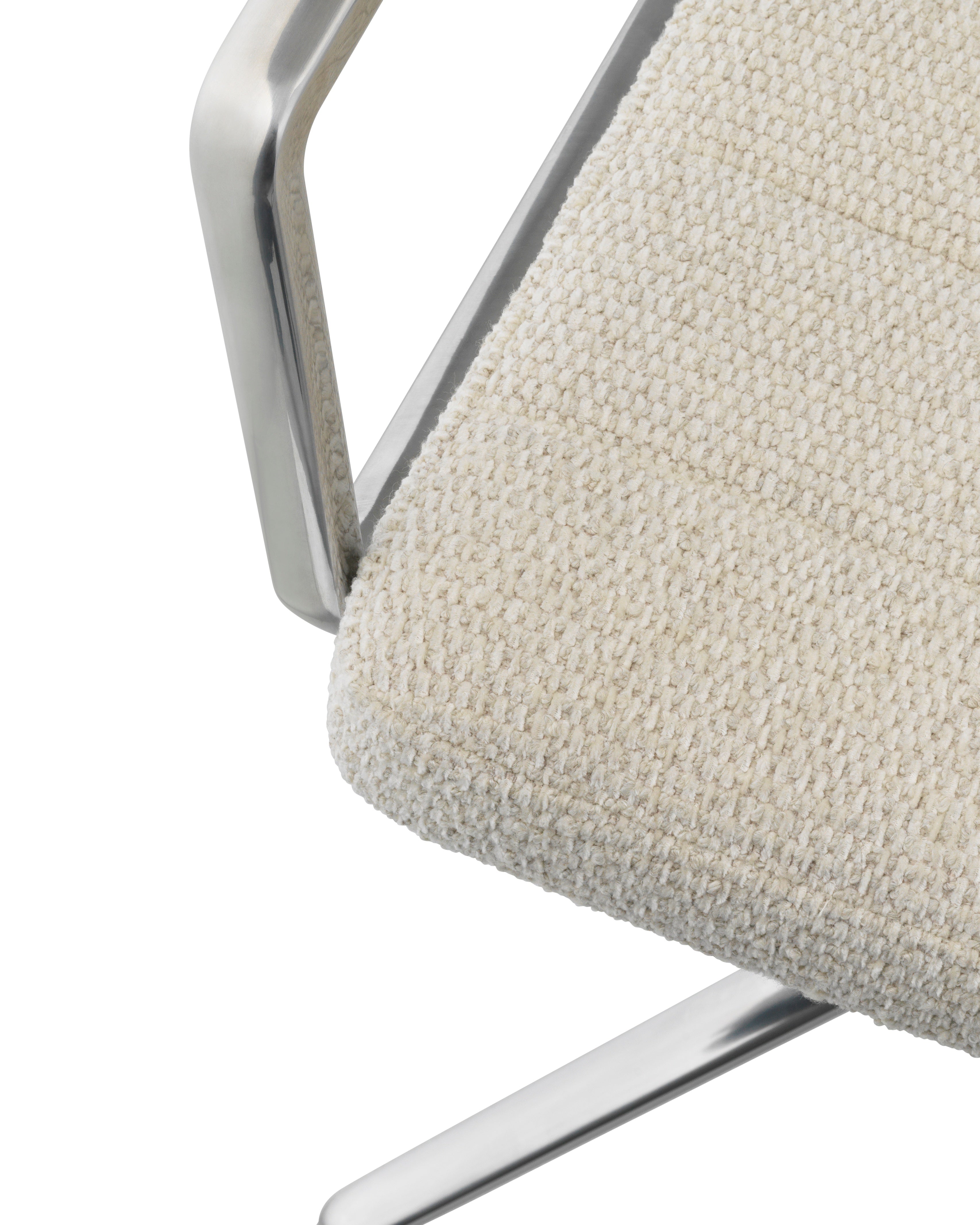 Office chair 452 light gray fabric with metal base