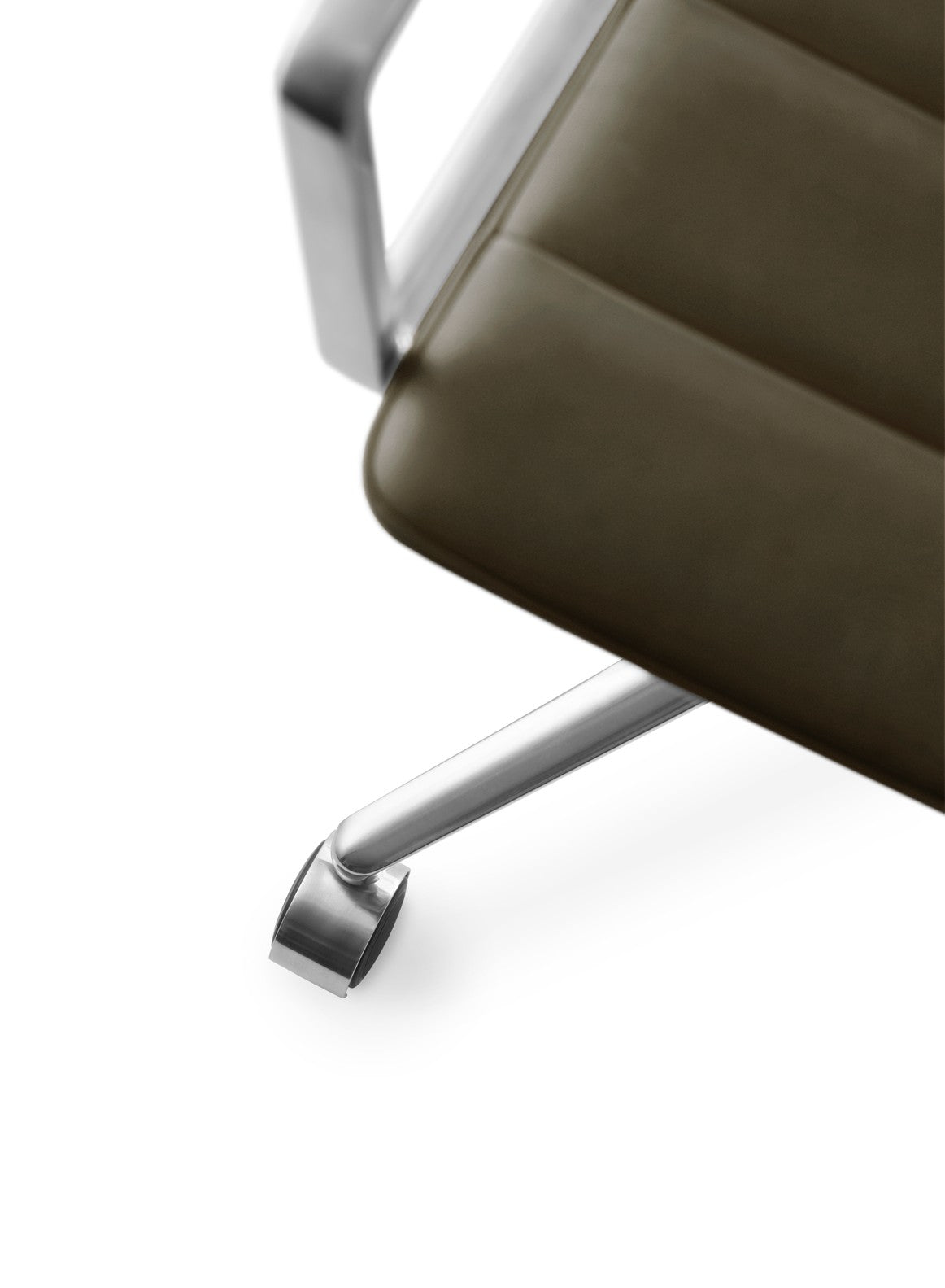 Office Chair 452 Green Leather with Metal Base