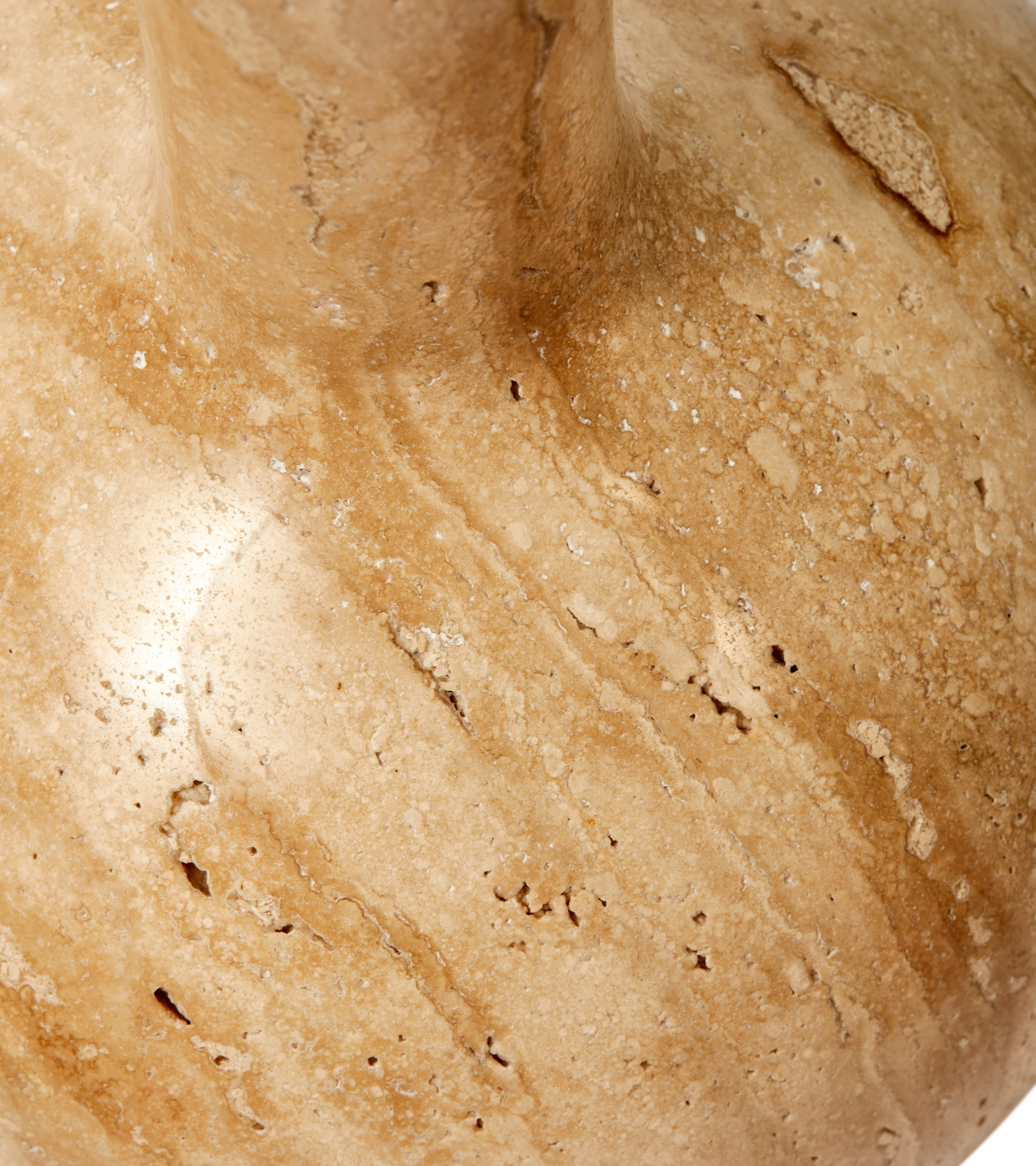 HERITAGE BELL beige travertine candlestick