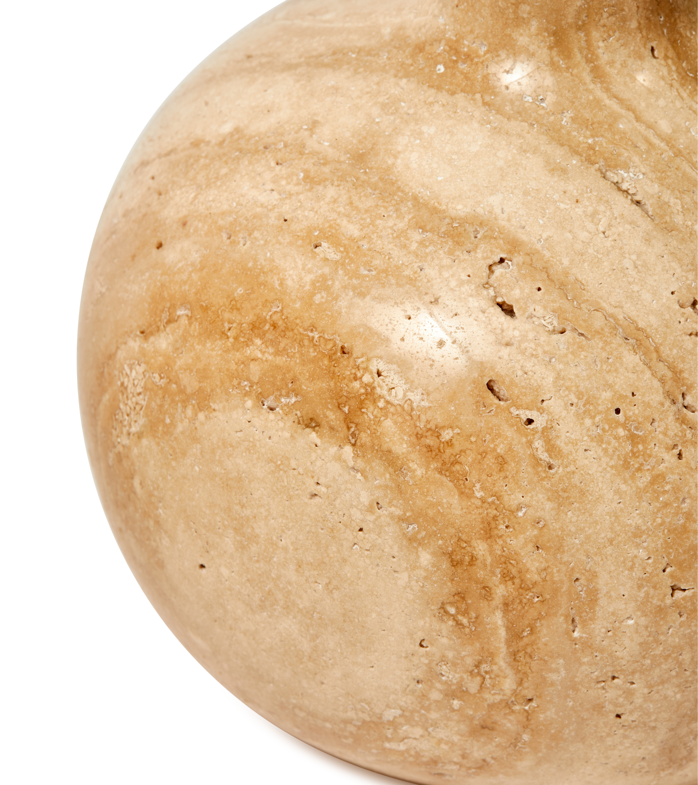 HERITAGE BELL beige travertine candlestick