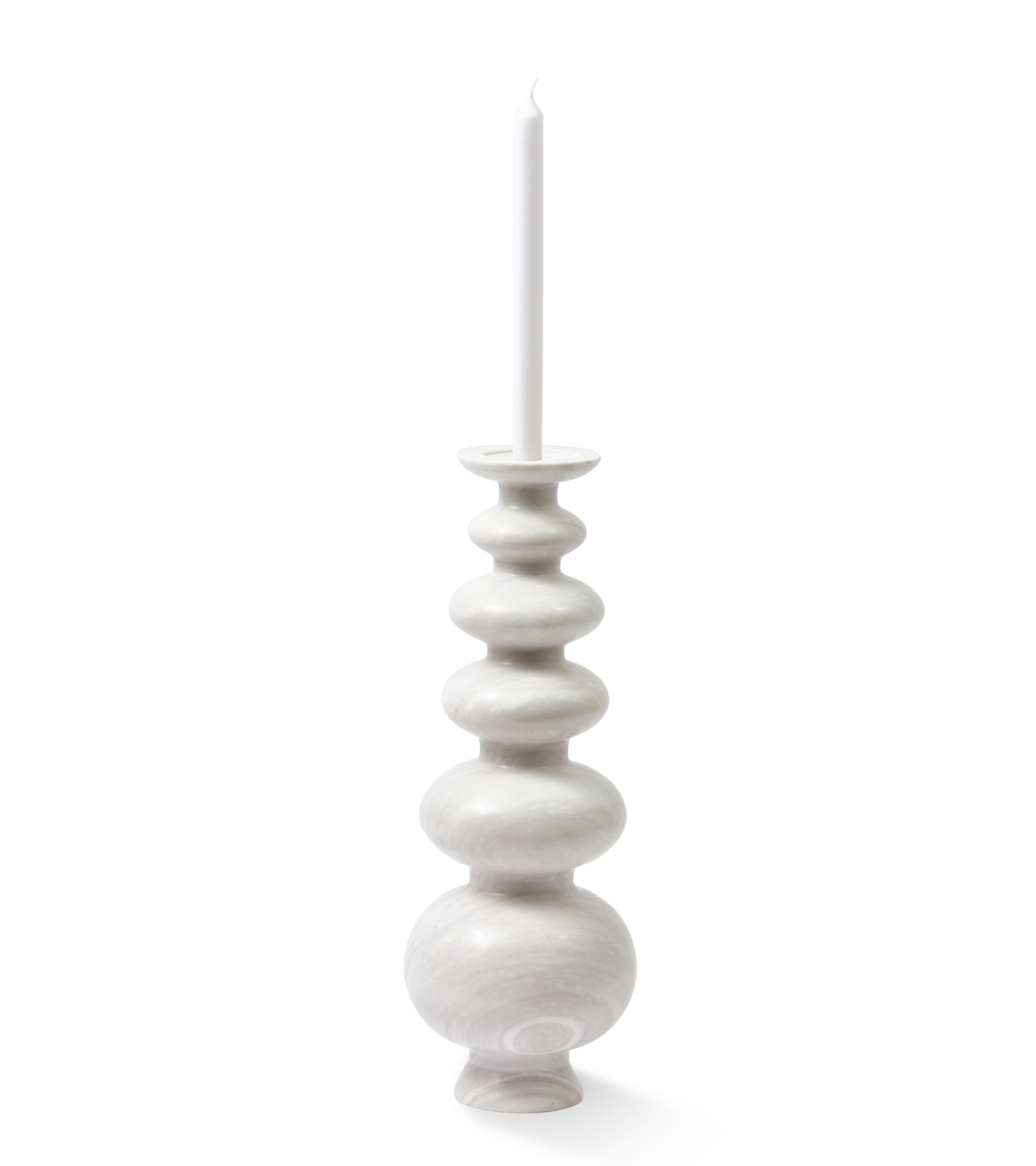 HERITAGE SPHERE white marble candlestick