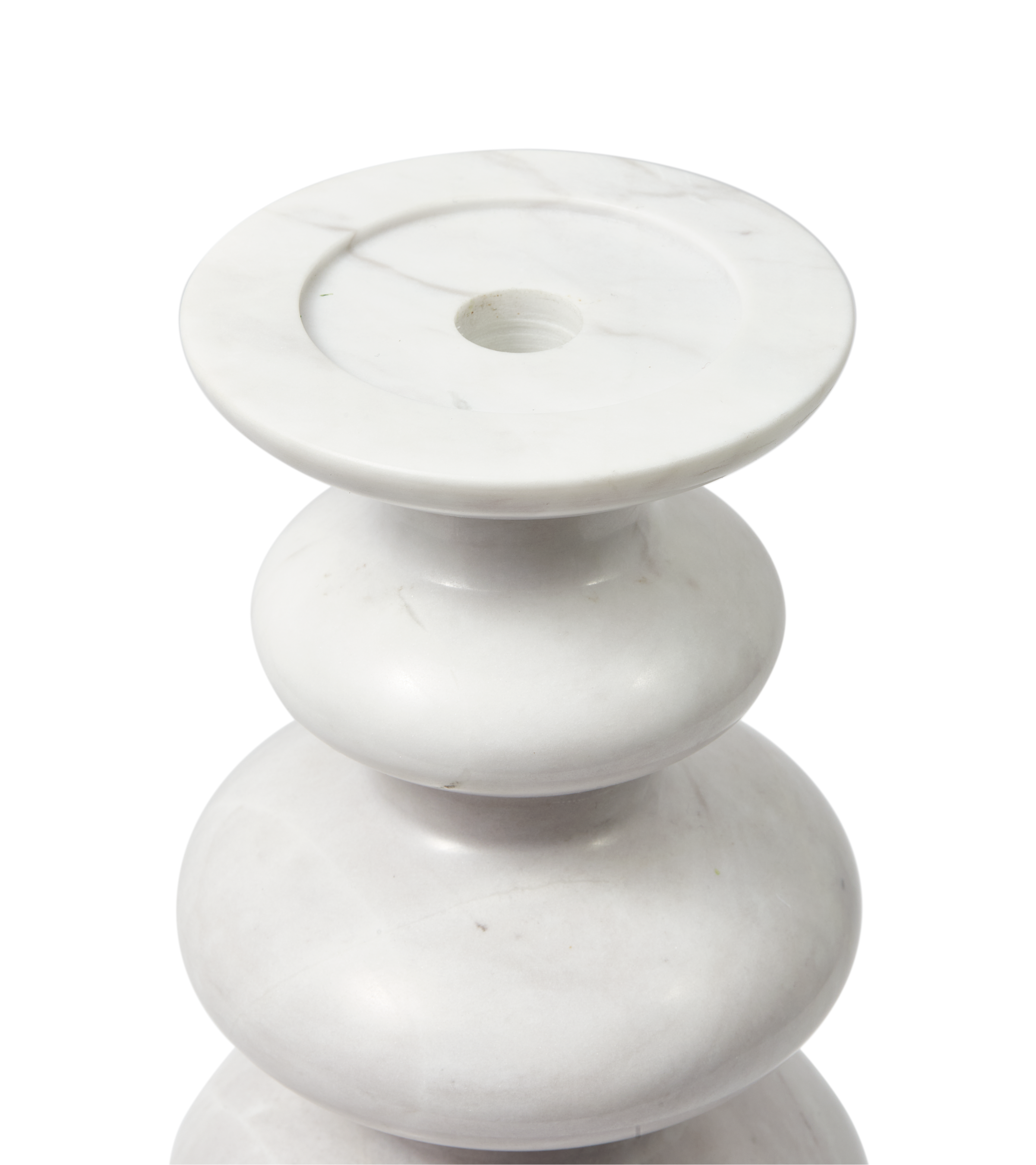 HERITAGE SPHERE white marble candlestick