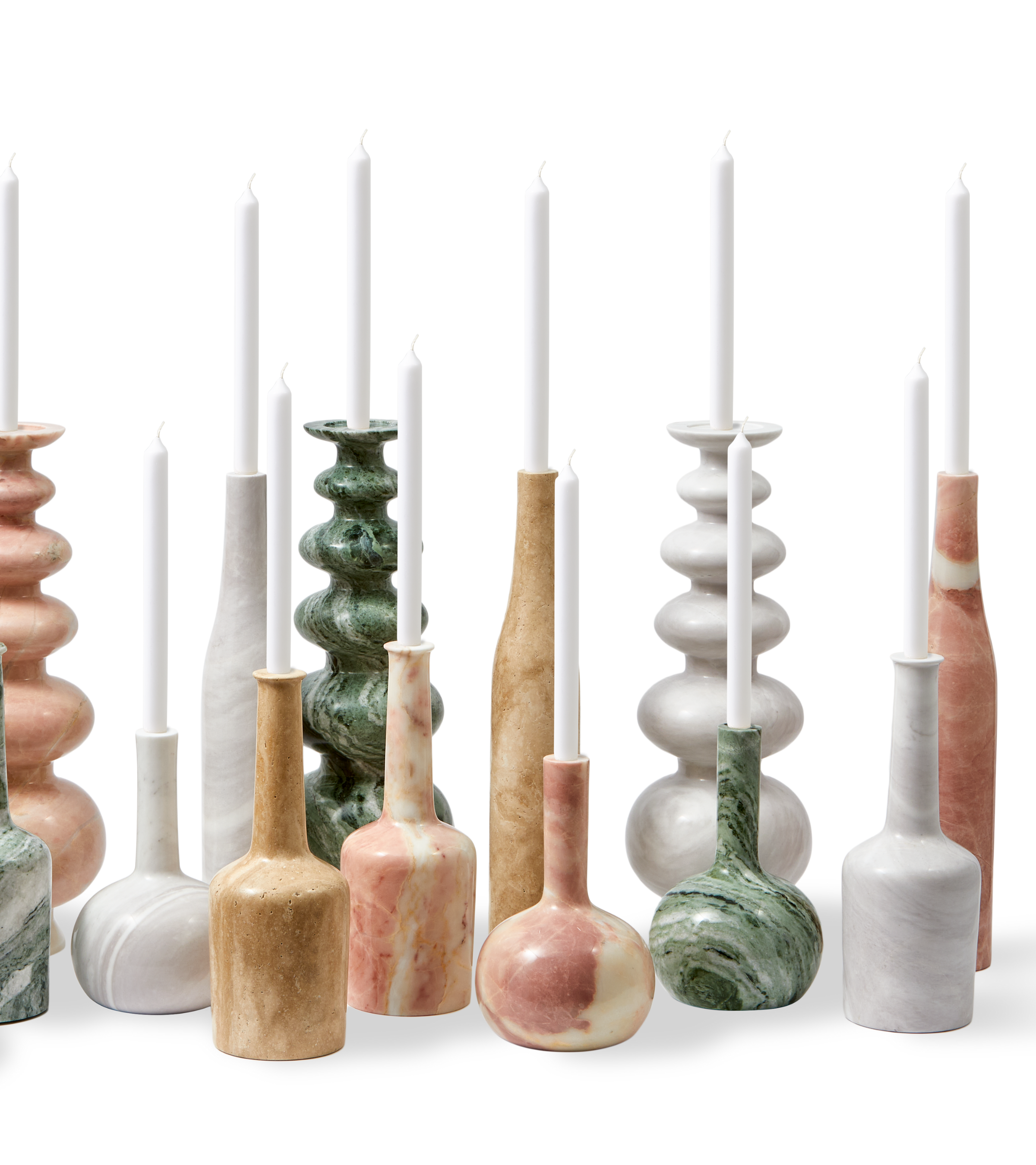 HERITAGE SPHERE white marble candlestick