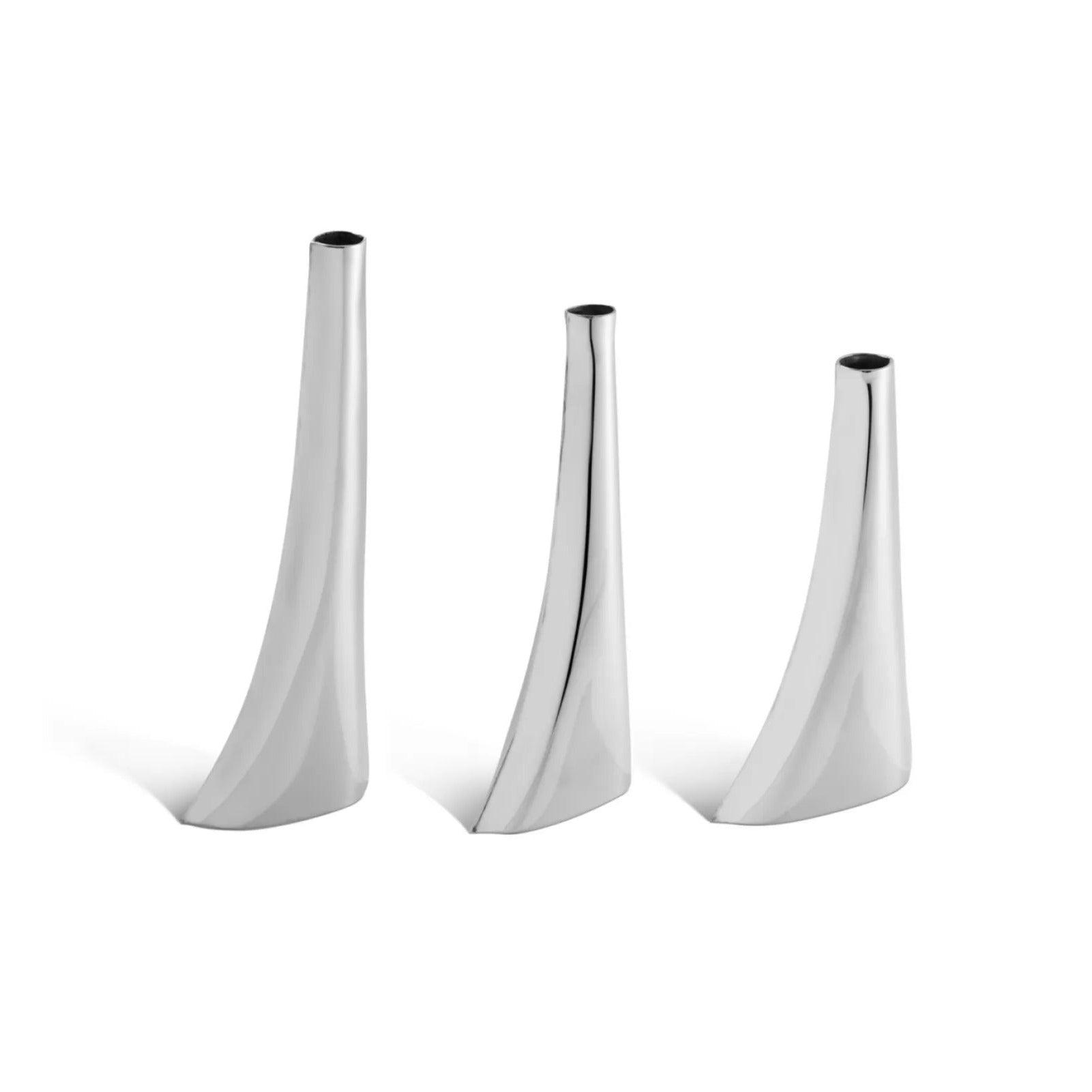 Wazon LEYKI inox Zieta Studio Zestaw 3 wazonów Eye on Design