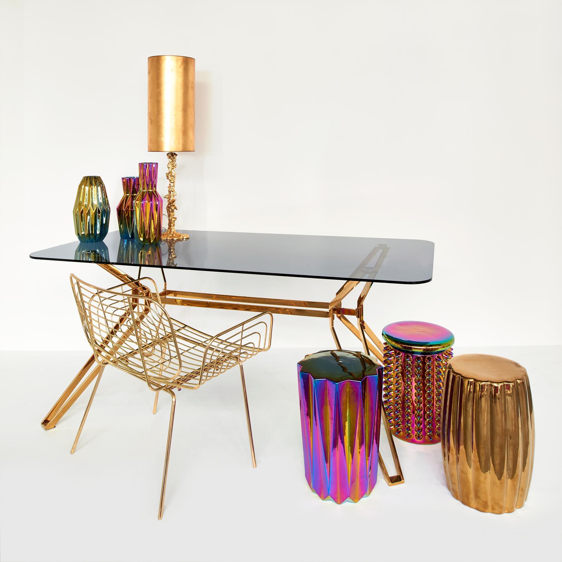 Wazon OILY FOLDS OVAL petrol Pols Potten Eye on Design