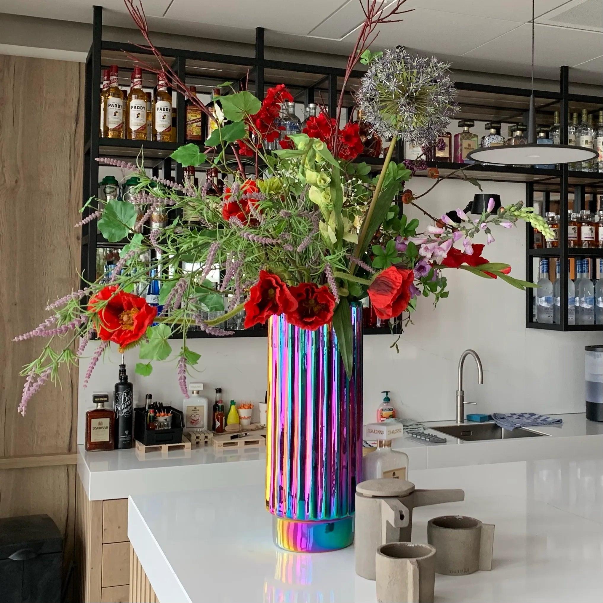 Wazon OILY FOLDS TALL petrol Pols Potten Eye on Design