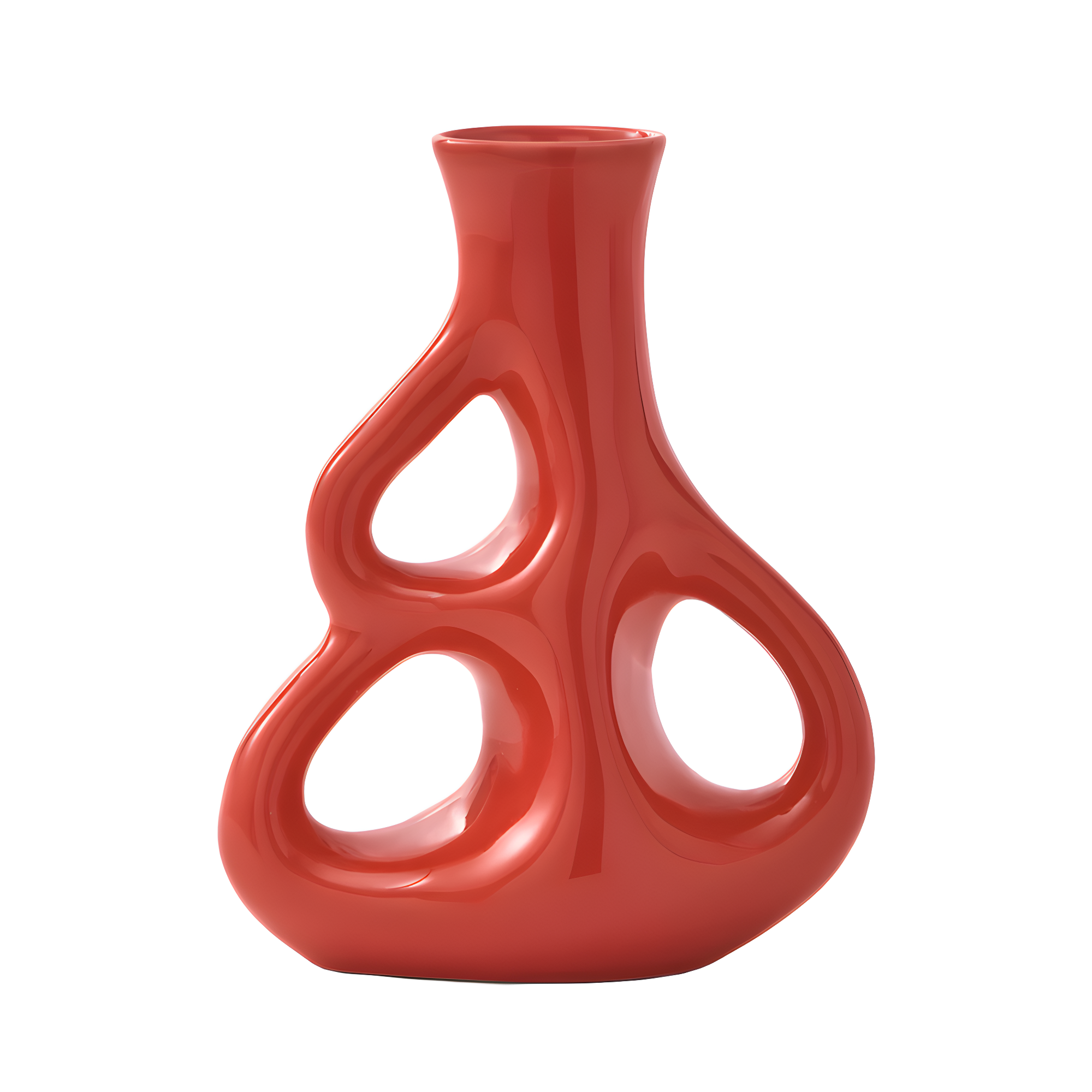 Váza TŘI UŠI korálově červená