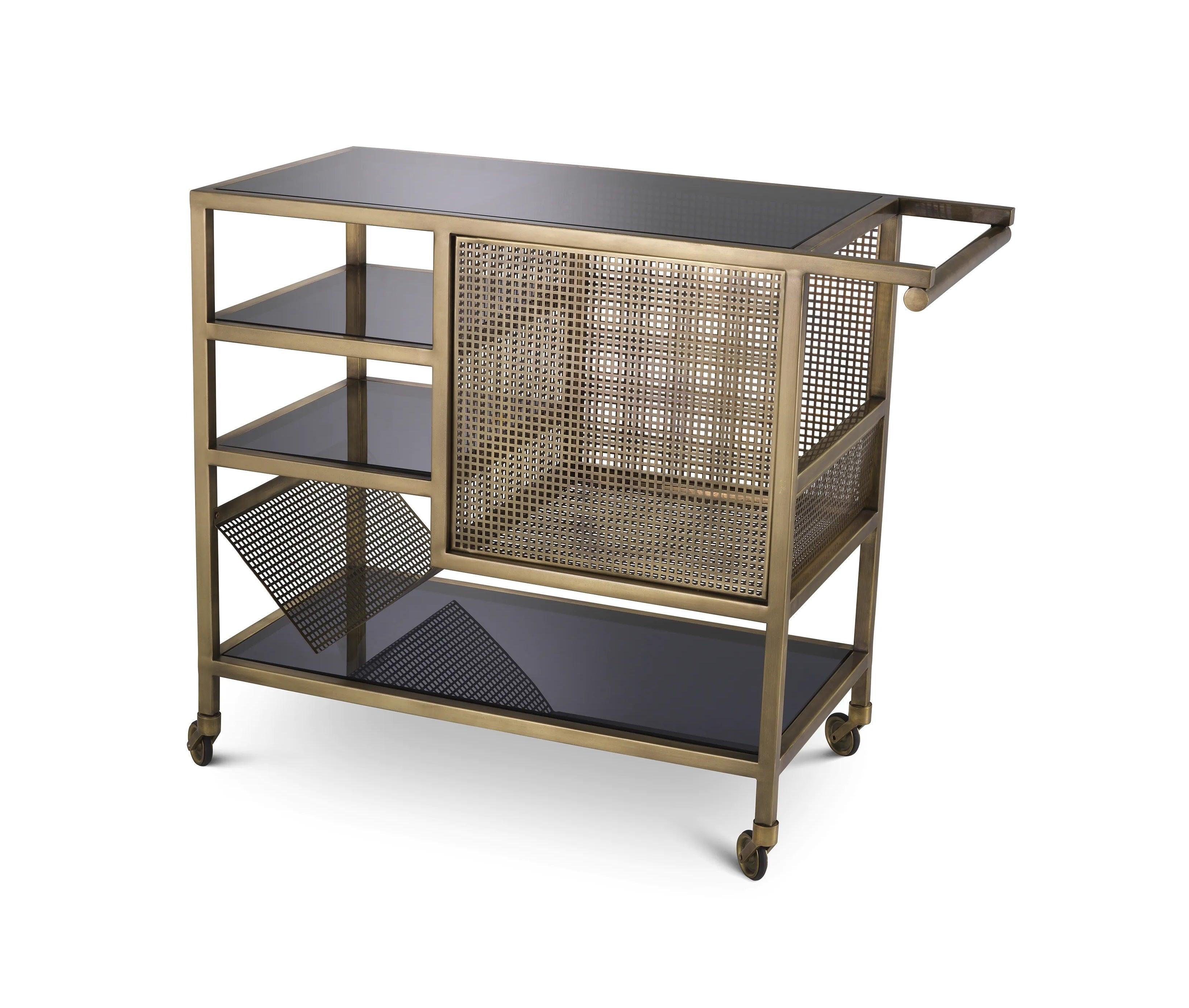 Wózek barowy STERLING czarny z mosiężnym wykończeniem Eichholtz Eye on Design