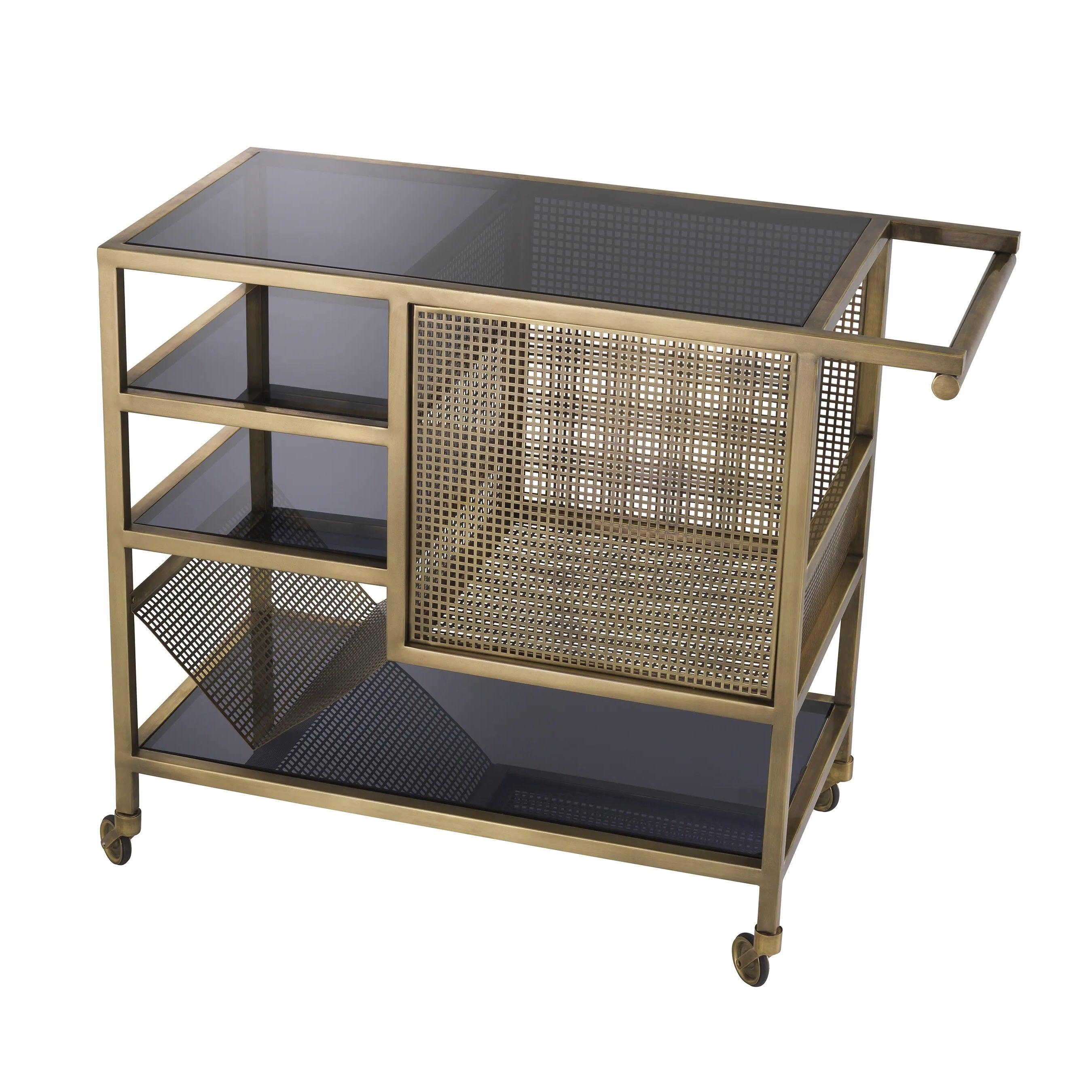 Wózek barowy STERLING czarny z mosiężnym wykończeniem Eichholtz Eye on Design