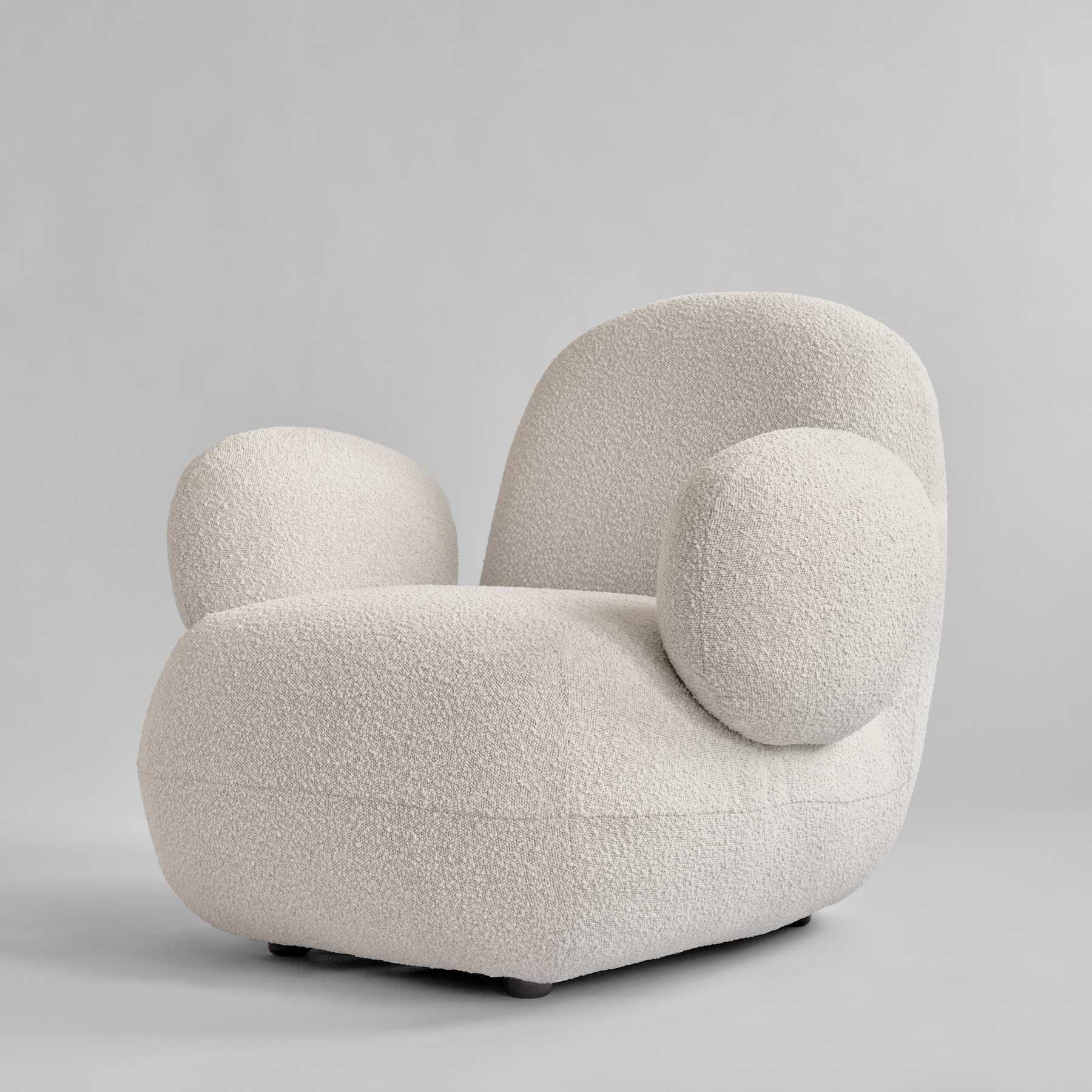 Křeslo TOE FLAT bílé bouclé