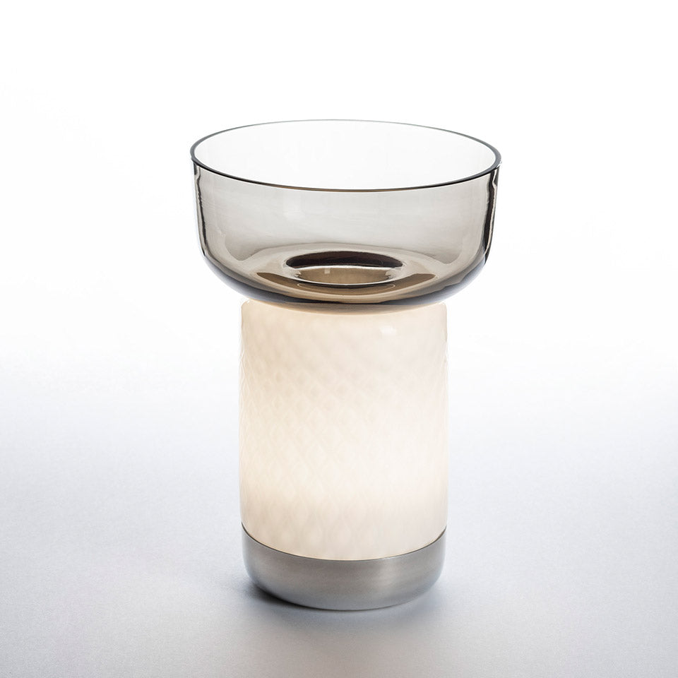 Portable Lamp BONTA BOWL white with gray