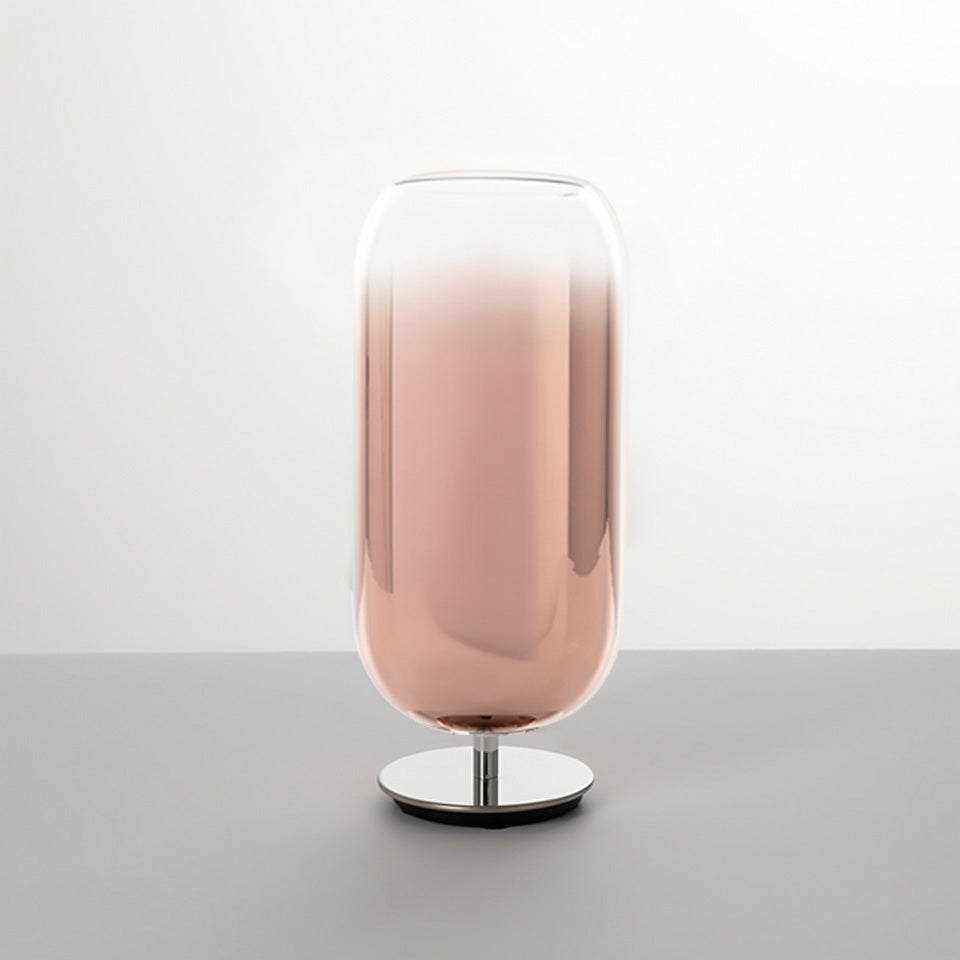 Stolní lampa GOPLE měděná se stříbrným podstavcem