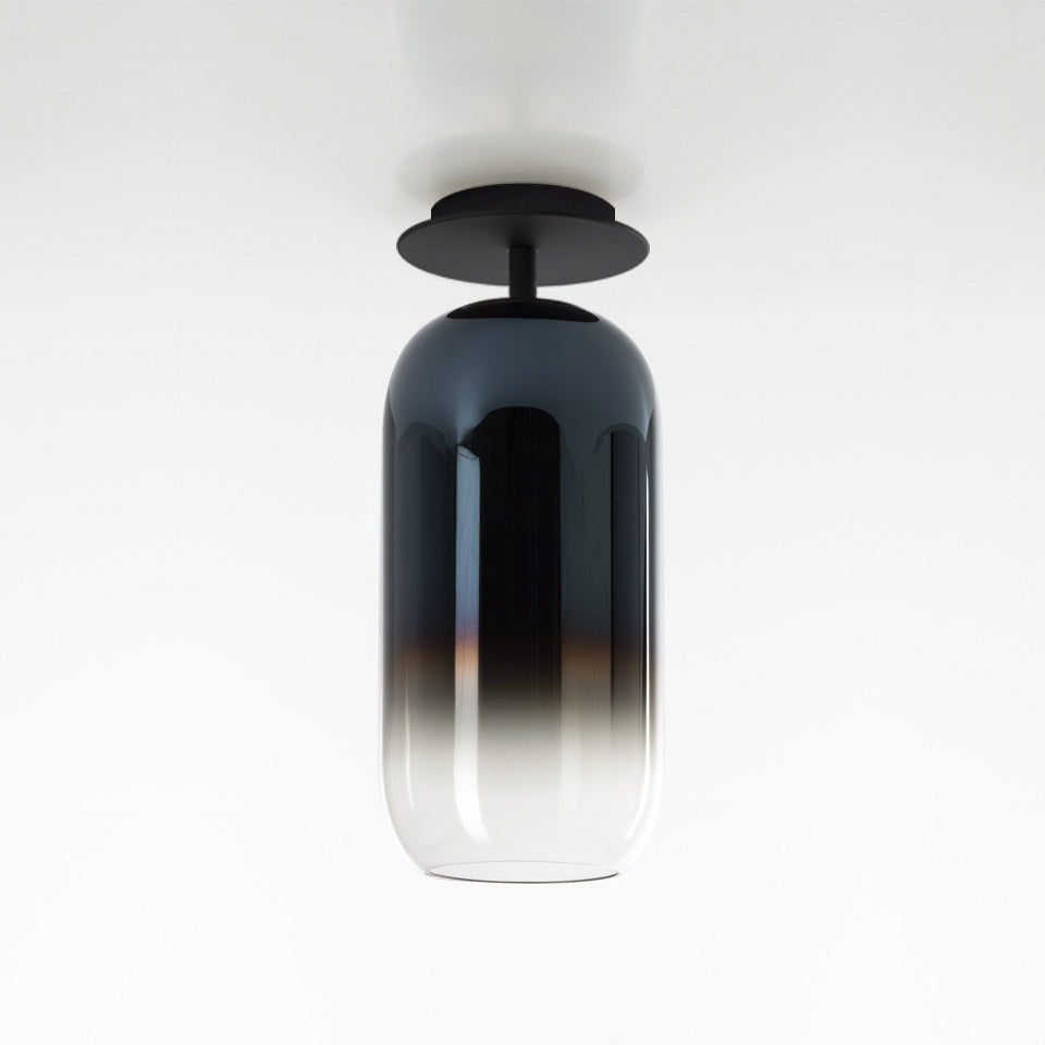 GOPLE ceiling lamp blue with black finish