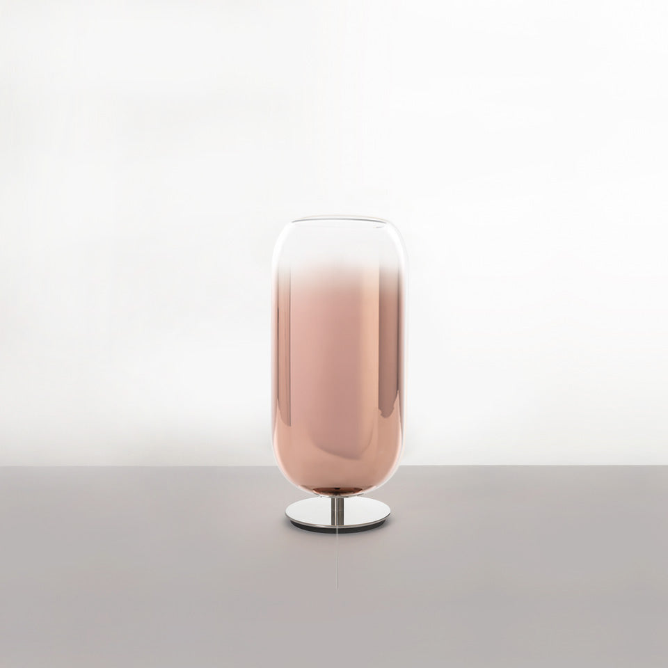 Stolní lampa GOPLE měděná se stříbrným podstavcem