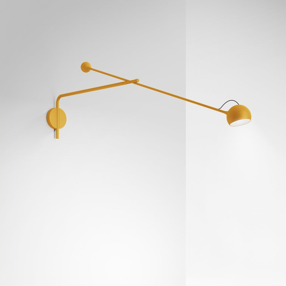 Nástěnná lampa s nastavitelným ramenem IXA L slunečně žlutá