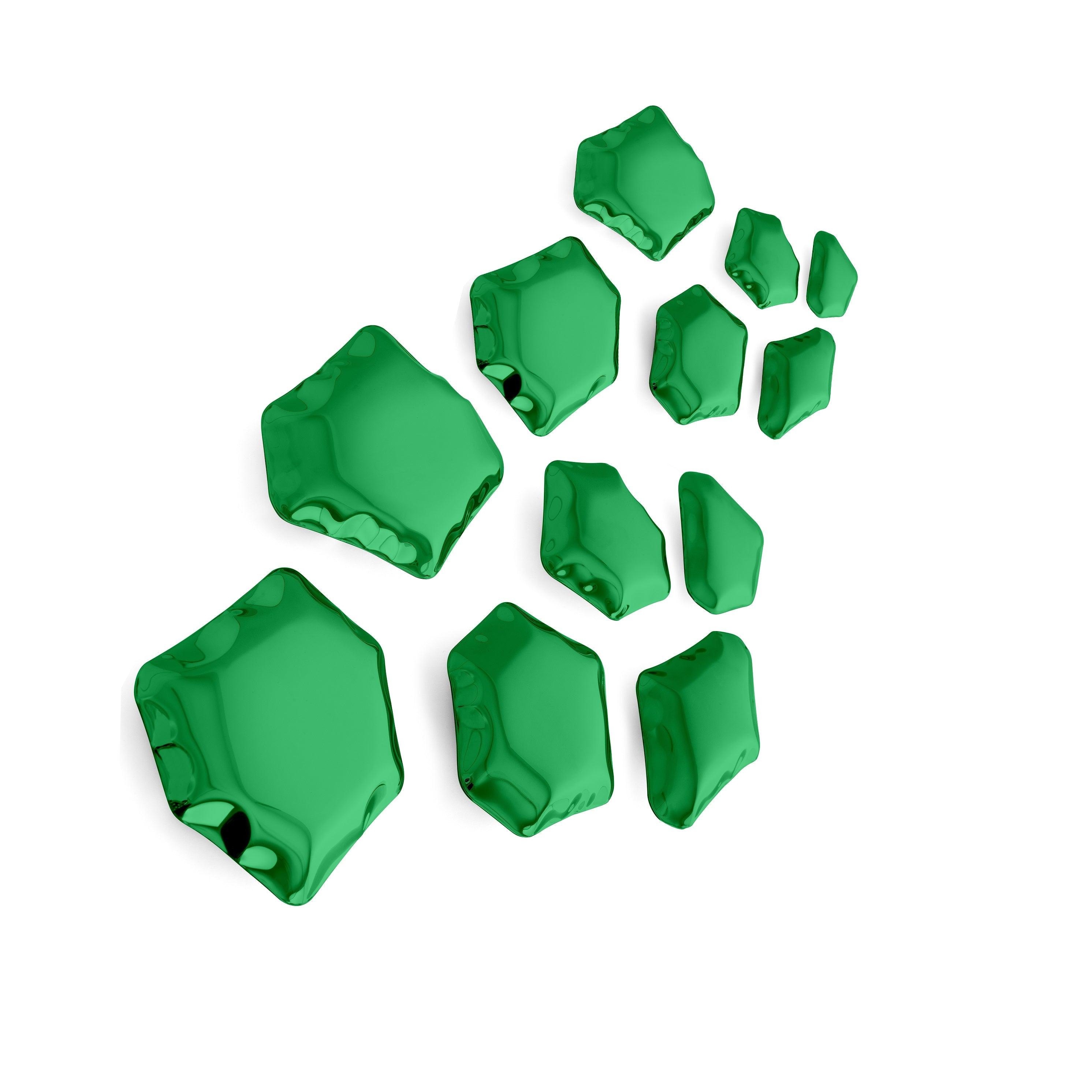 Zestaw dekoracyjnych wieszaków KAMYKI gradient szmaragd Zieta Studio 12 Eye on Design