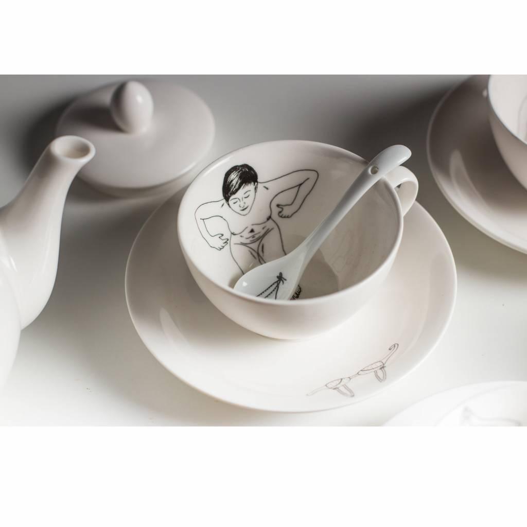 Zestaw filiżanek UNDRESSED biała porcelana Pols Potten Eye on Design