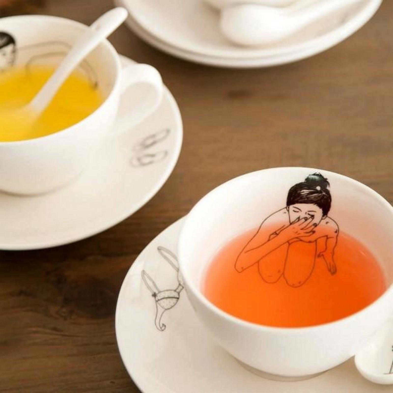 Zestaw filiżanek UNDRESSED biała porcelana Pols Potten Eye on Design