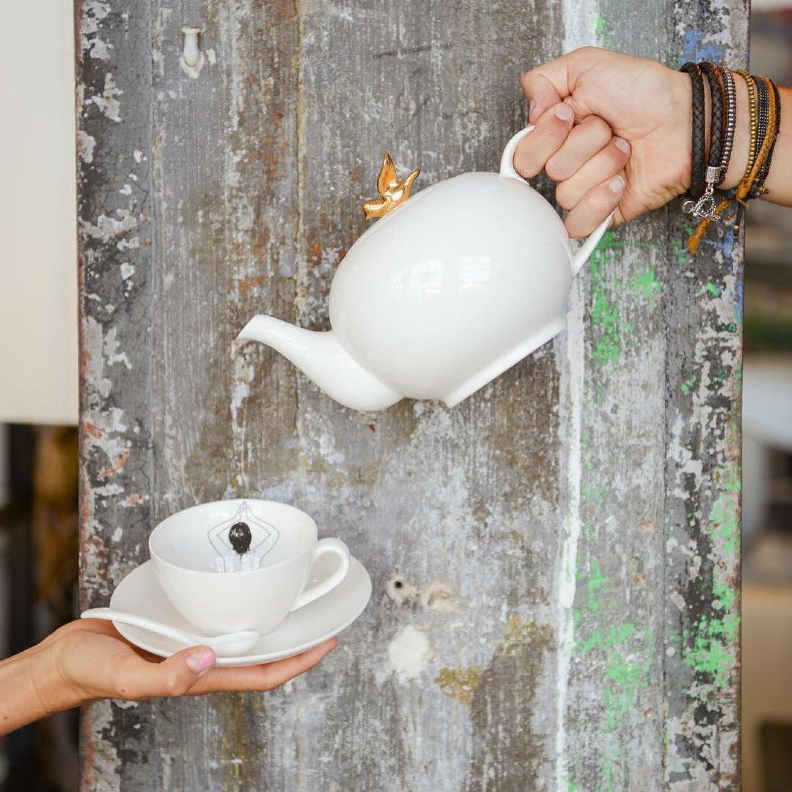 Zestaw filiżanek UNDRESSED biała porcelana Pols Potten Eye on Design