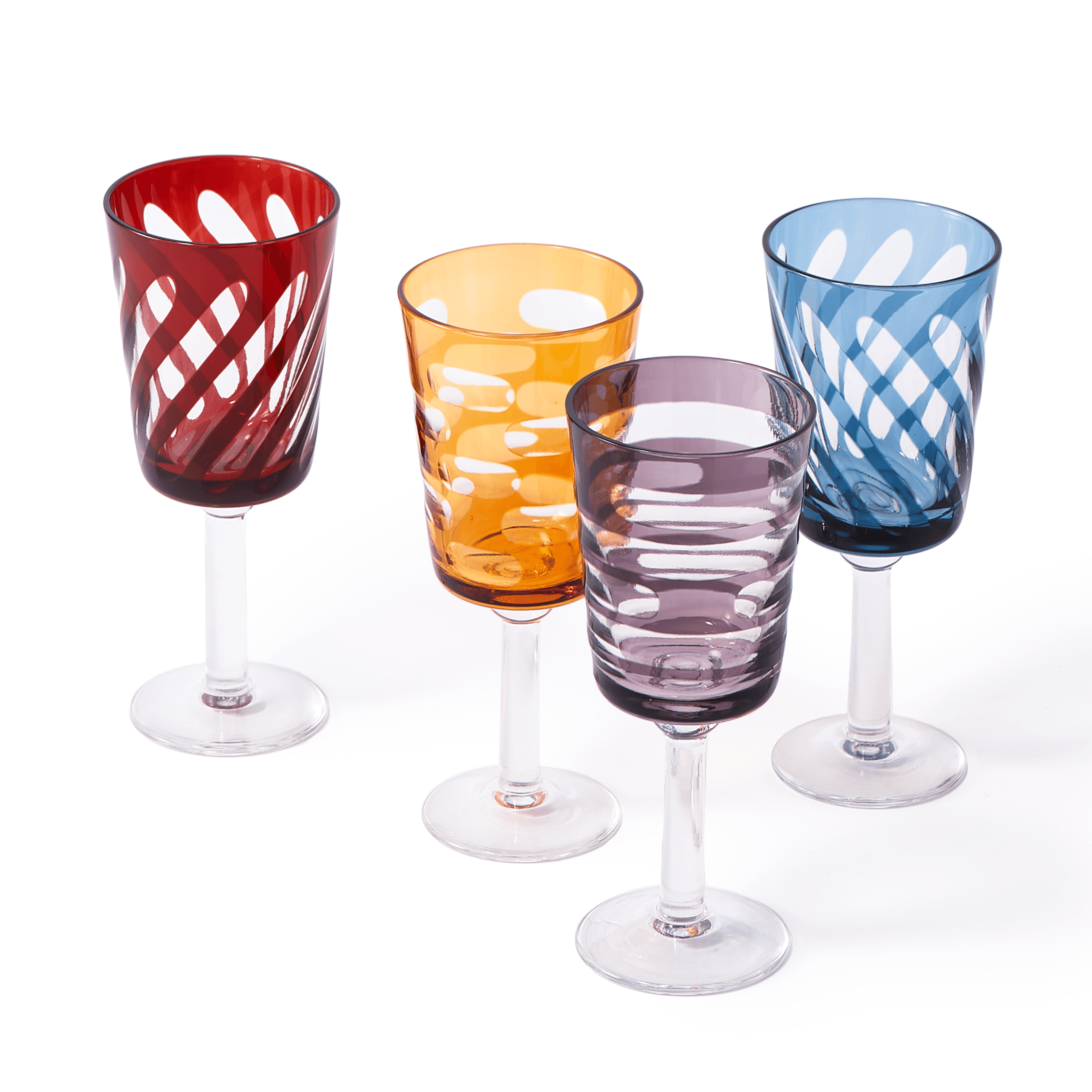 Zestaw kieliszków do wina TUBULAR kolorowy Pols Potten Eye on Design