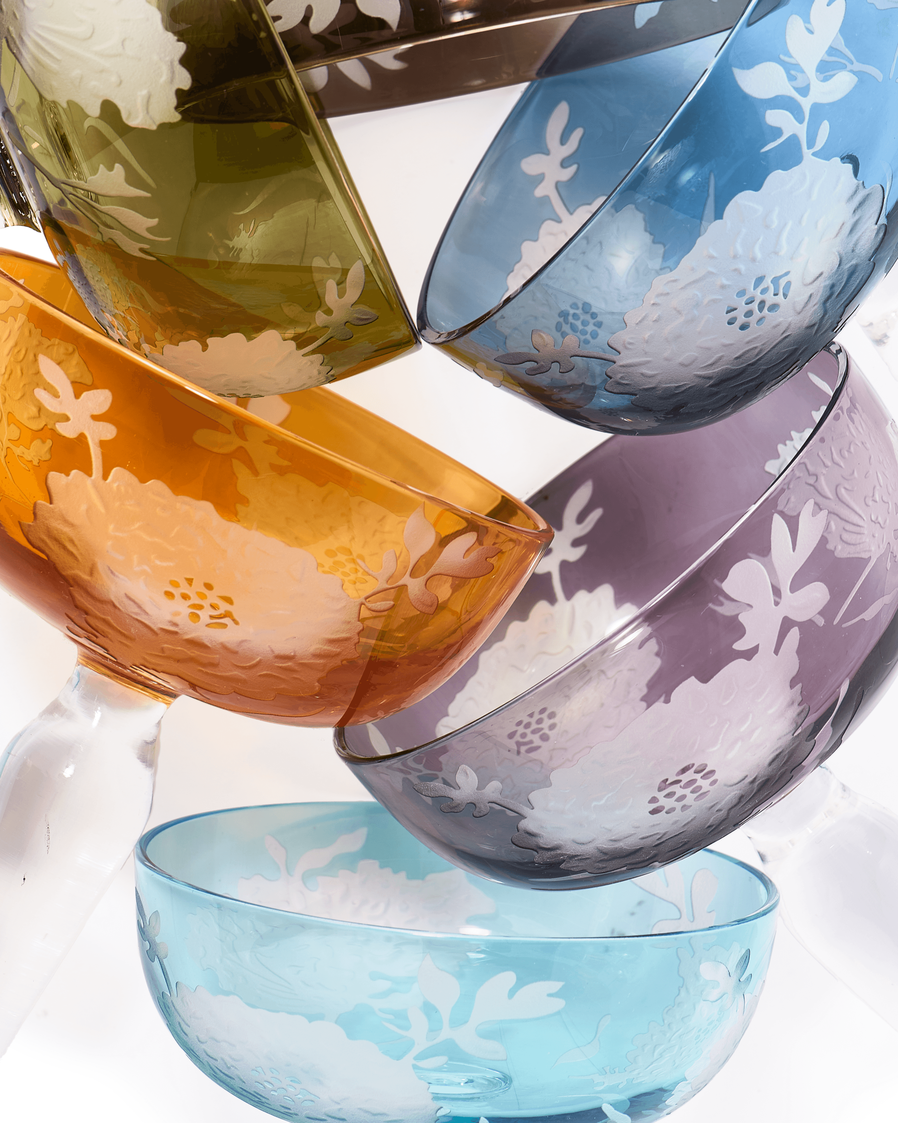 Zestaw kieliszków PEONY COUPE kolorowy Pols Potten Eye on Design