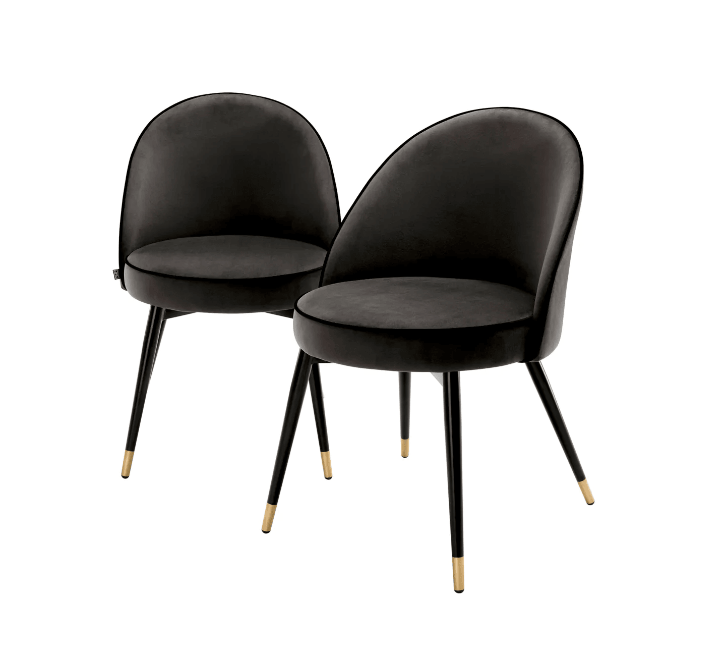 Zestaw krzeseł aksamitnych COOPER ciemnoszary Eichholtz Eye on Design