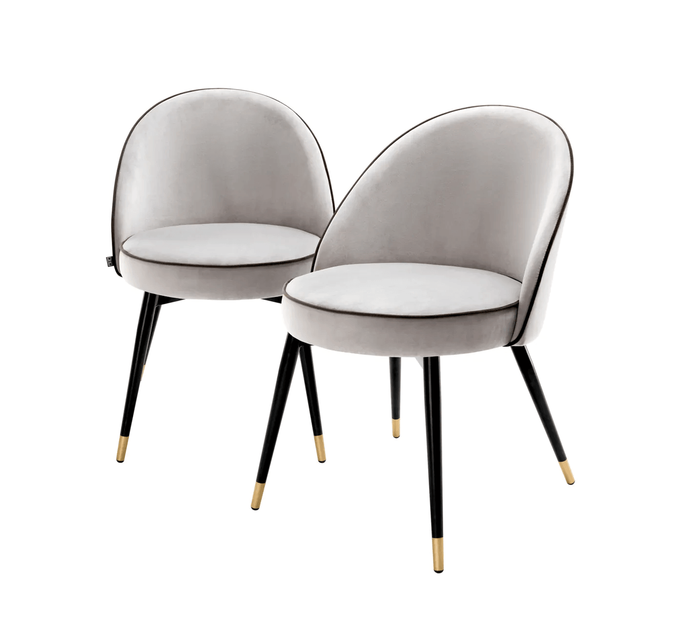 Zestaw krzeseł aksamitnych COOPER jasnoszary Eichholtz Eye on Design