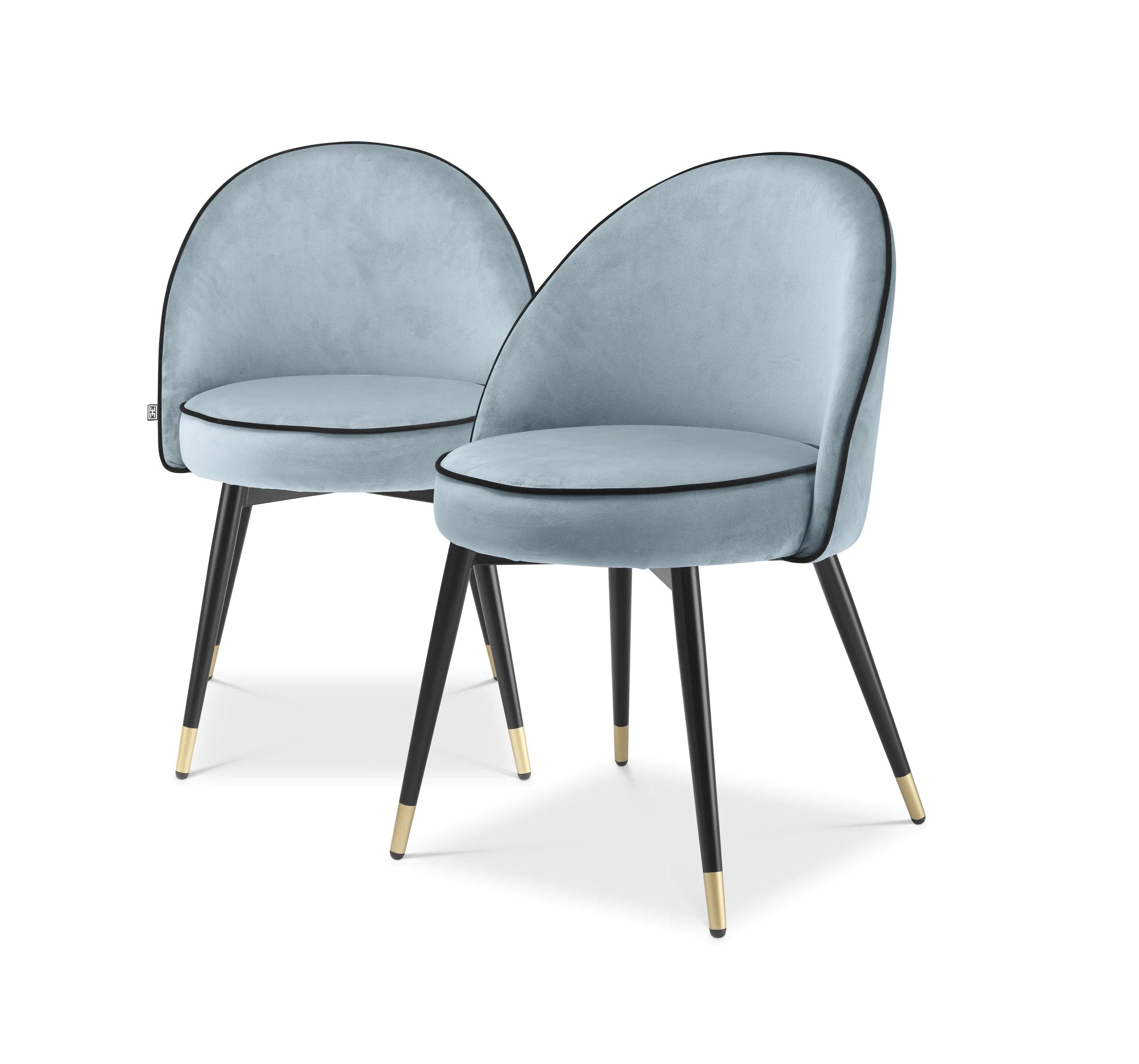 Zestaw krzeseł aksamitnych COOPER niebieski Eichholtz Eye on Design