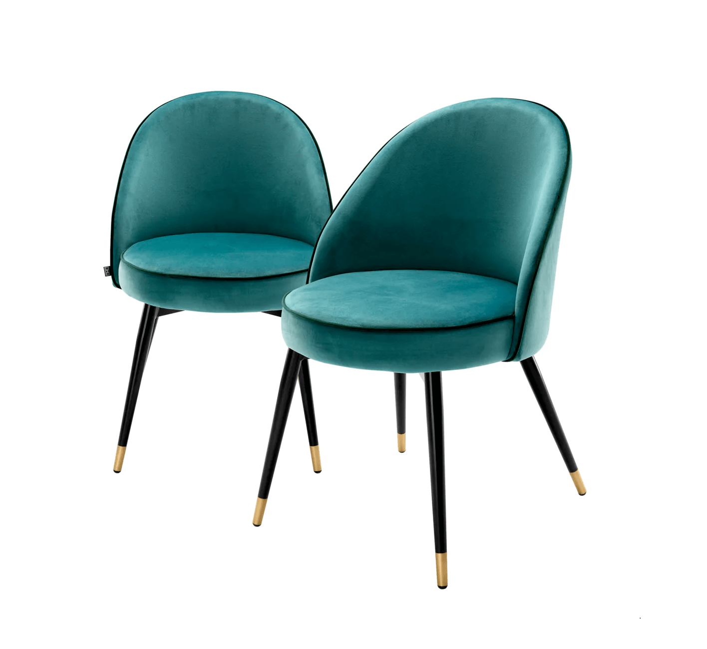 Zestaw krzeseł aksamitnych COOPER turkusowy Eichholtz Eye on Design