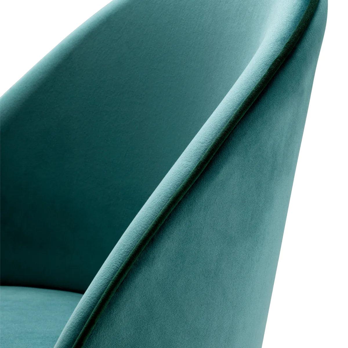 Zestaw krzeseł aksamitnych COOPER turkusowy Eichholtz Eye on Design