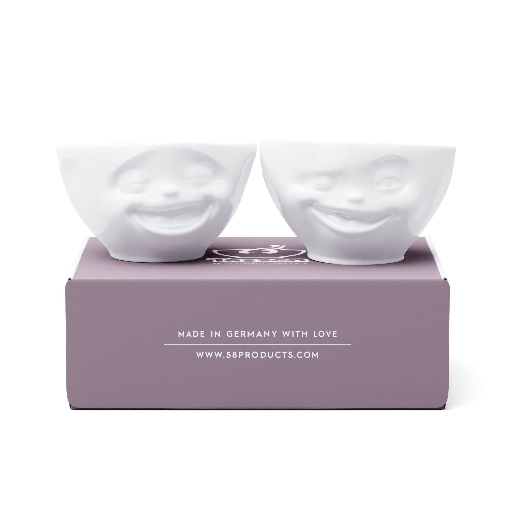 Zestaw miseczek LAUGHING & WINKING biały – 58products