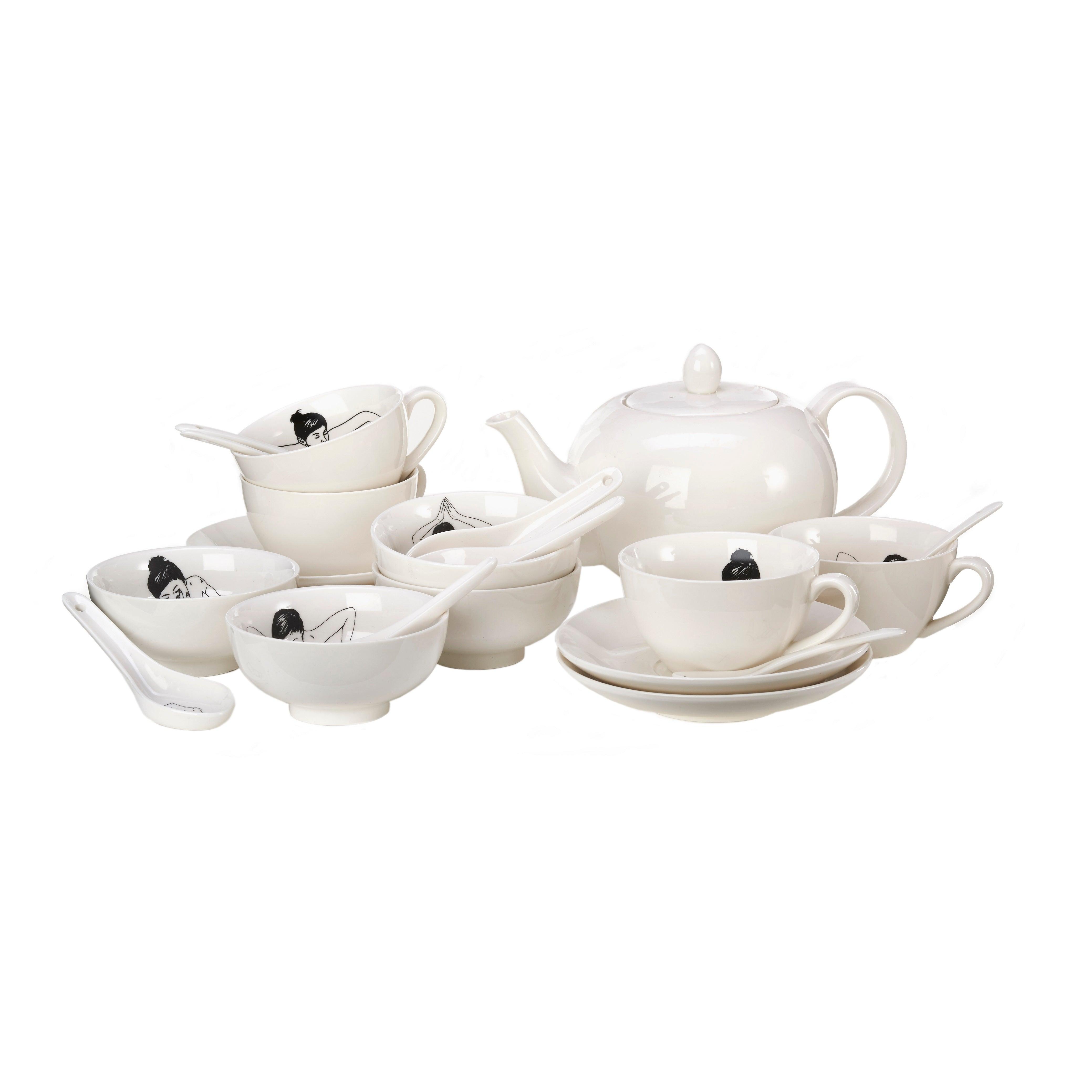 Zestaw misek UNDRESSED biała porcelana Pols Potten Eye on Design