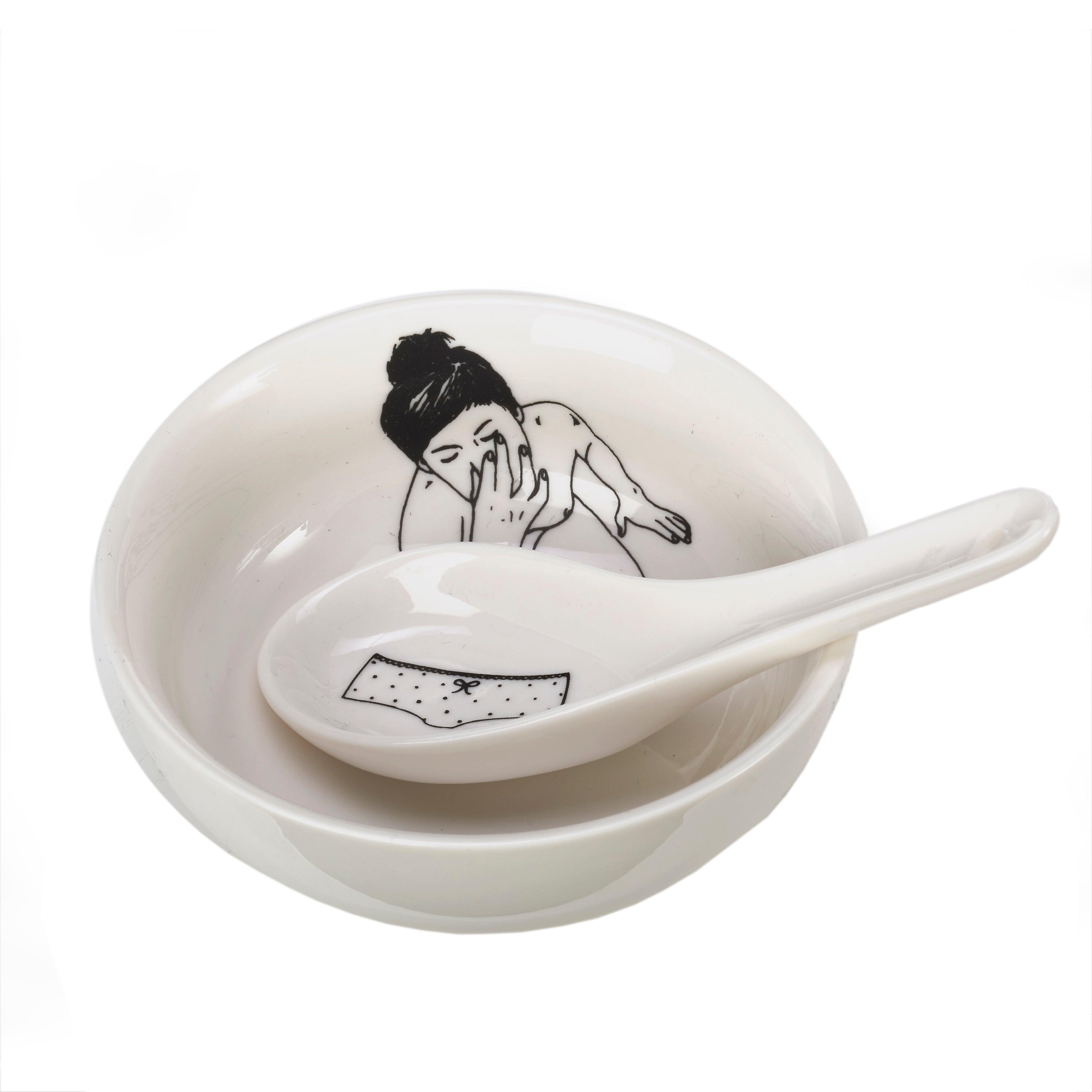 Zestaw misek UNDRESSED biała porcelana Pols Potten Eye on Design