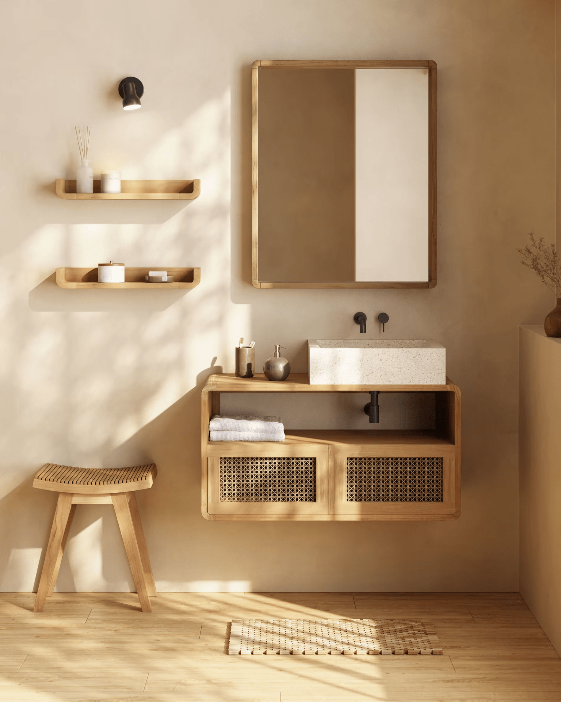 Zestaw półek SHAMEL lite drewno tekowe La Forma Eye on Design