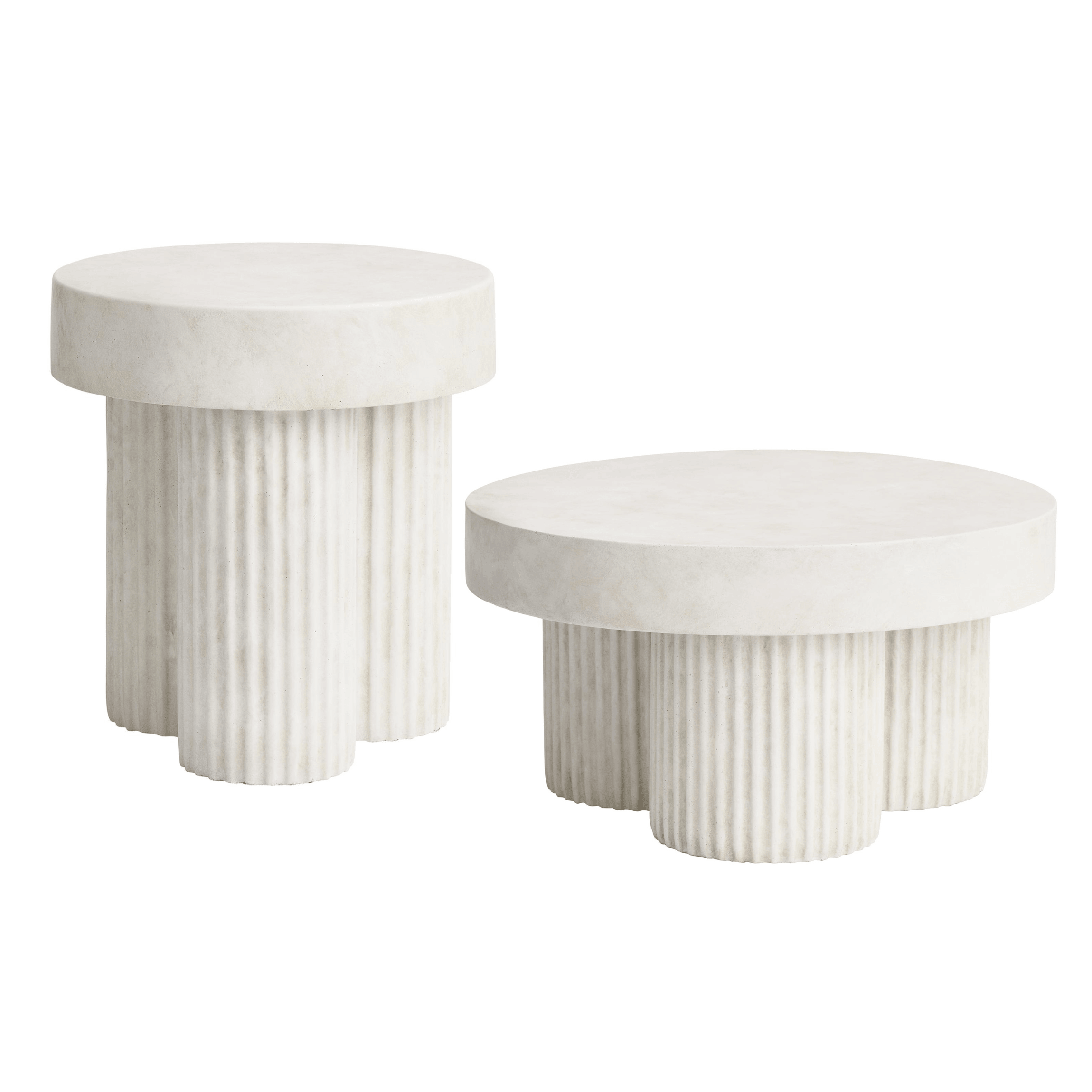 Zestaw stolików GEAR biały beton NORR11 Eye on Design