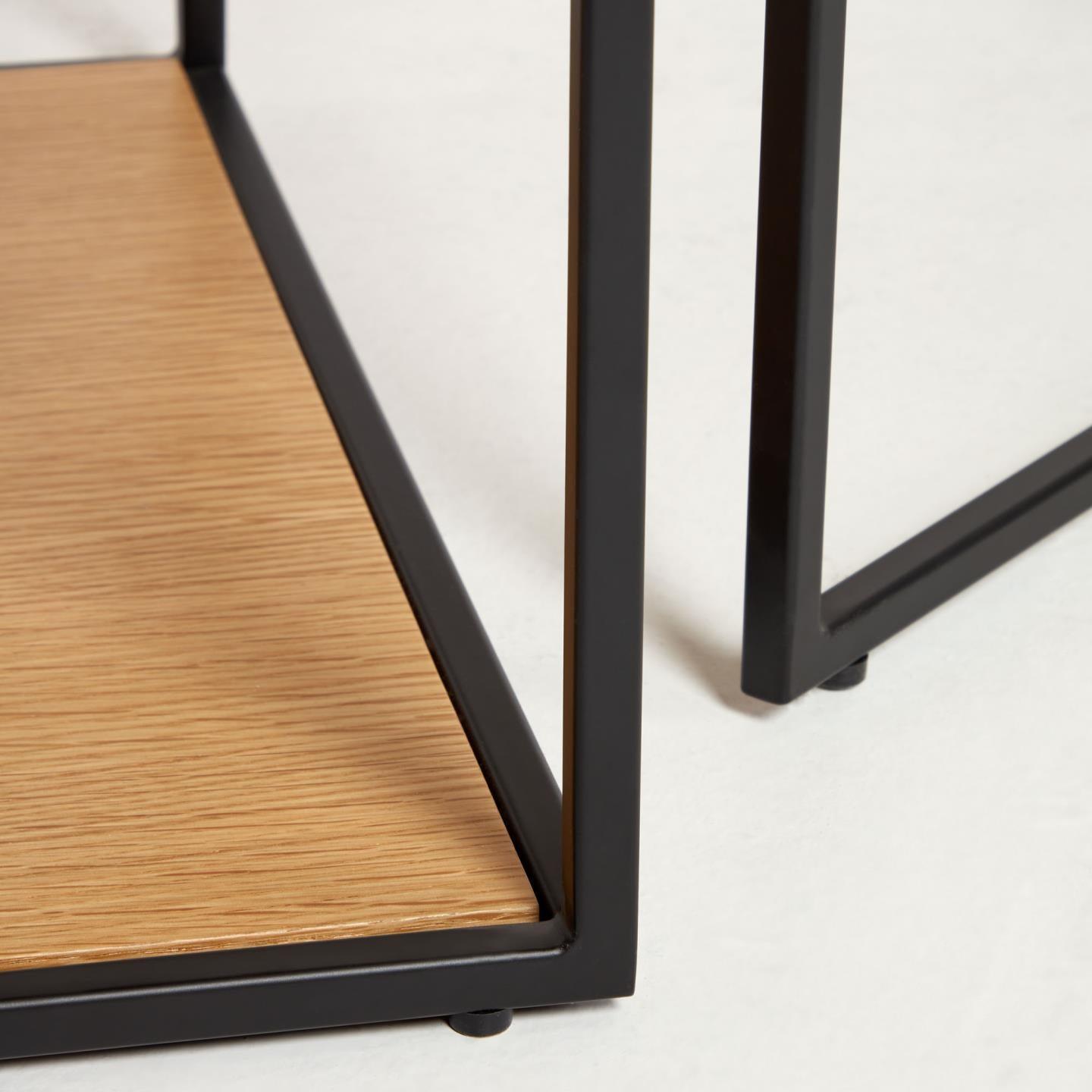 Zestaw stolików kawowych YOANA fornir dębowy z czarną ramą La Forma Eye on Design
