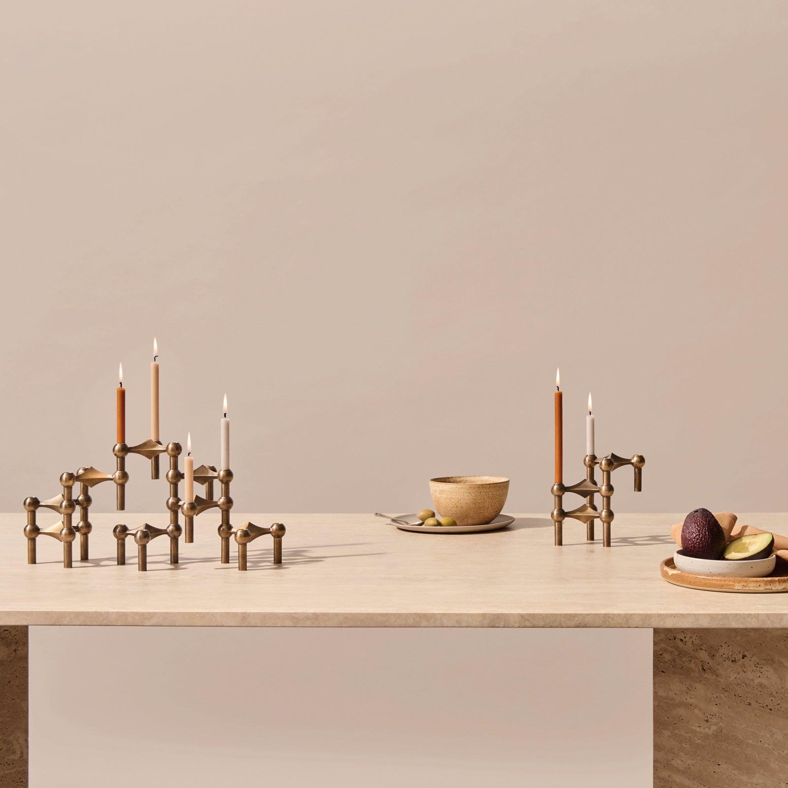 Zestaw świeczników STOFF NAGEL brązowany mosiądz Stoff Nagel Eye on Design
