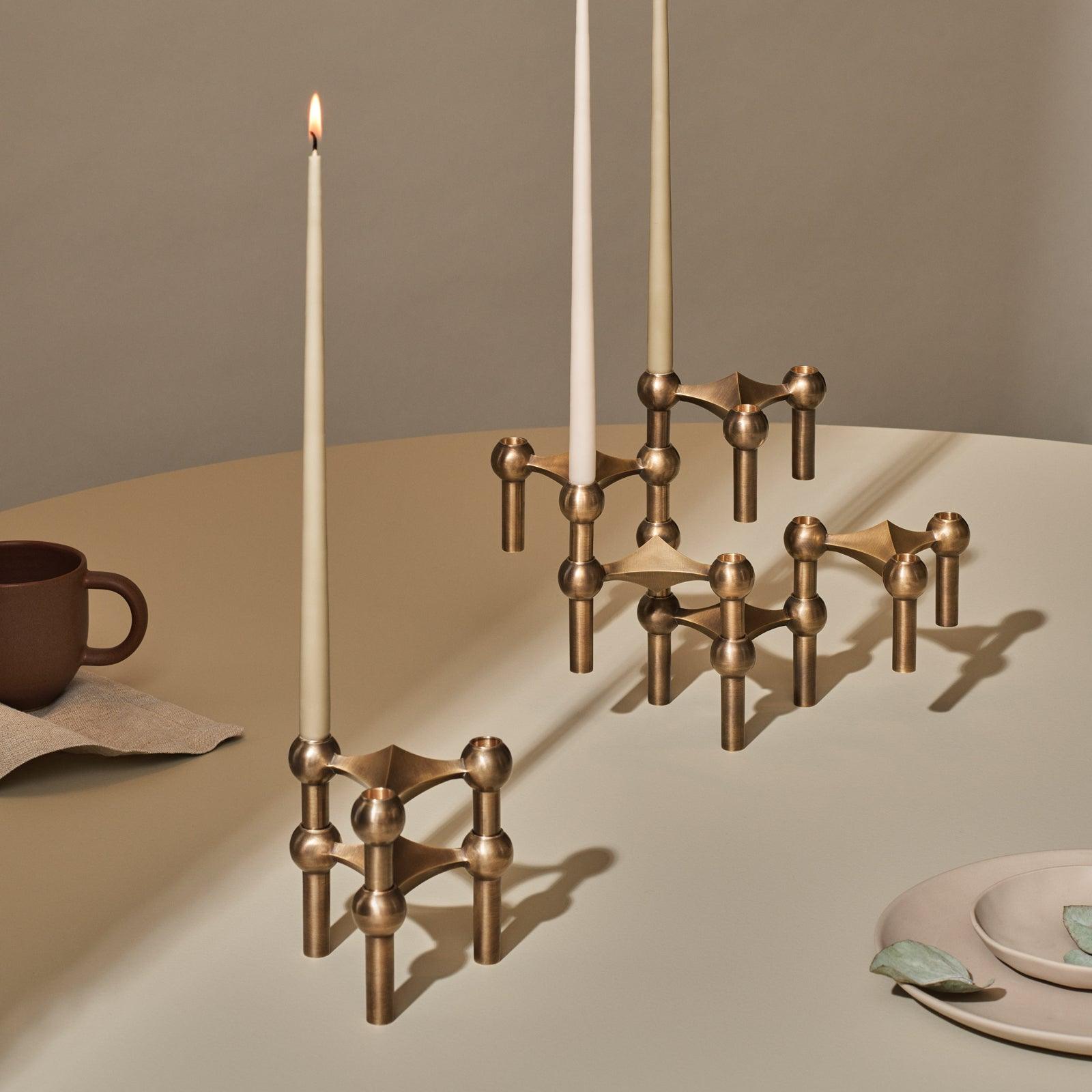 Zestaw świeczników STOFF NAGEL brązowany mosiądz Stoff Nagel Eye on Design