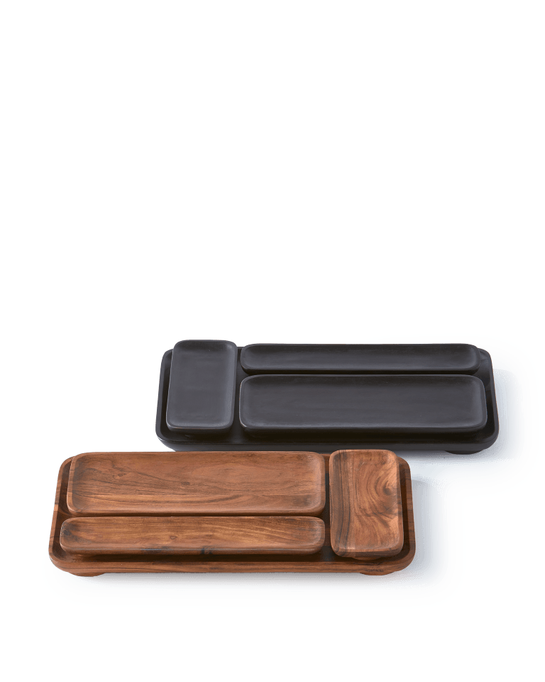 Zestaw tac PLANKI czarny Pols Potten Eye on Design