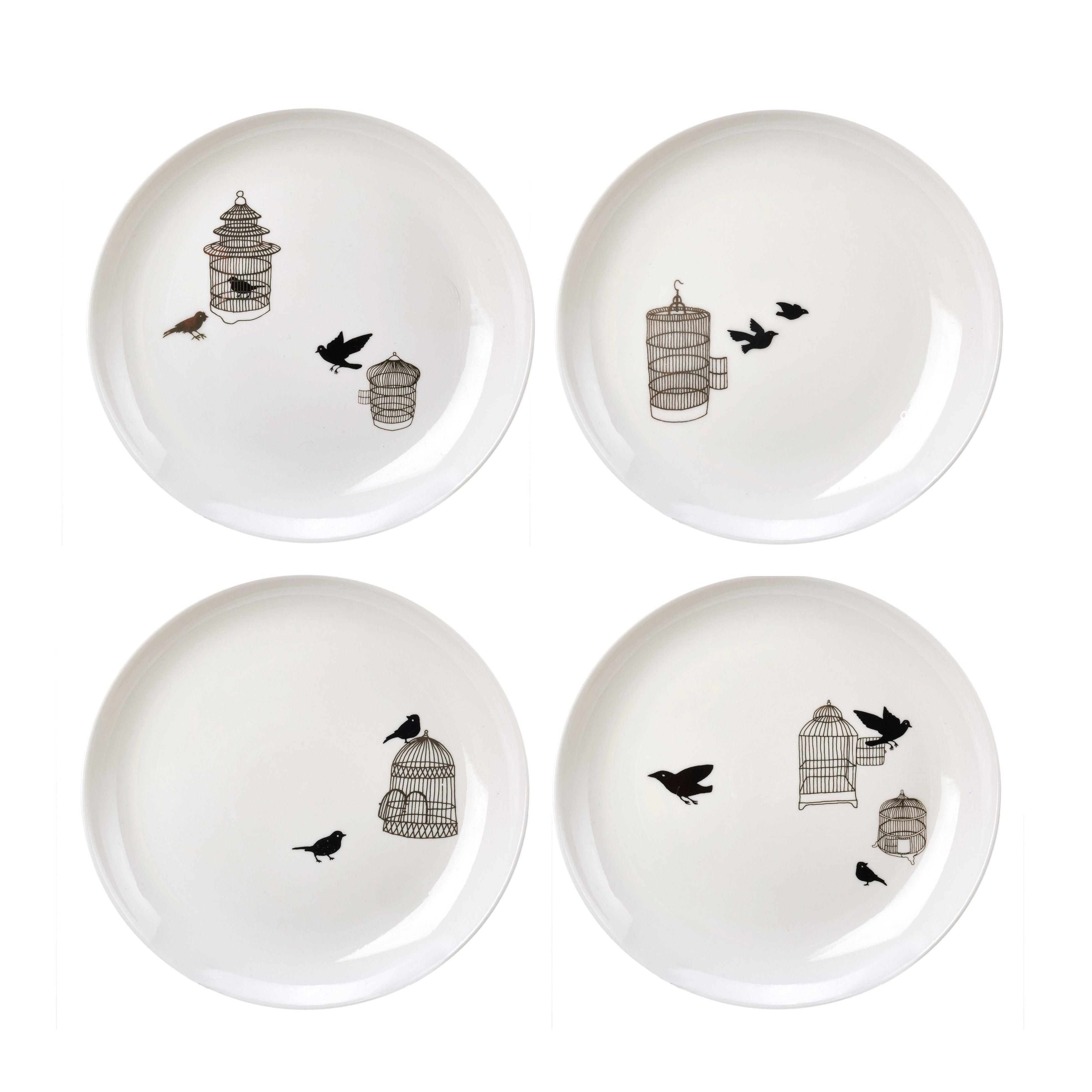 Zestaw talerzy FREEDOM BIRD biała porcelana Pols Potten Eye on Design