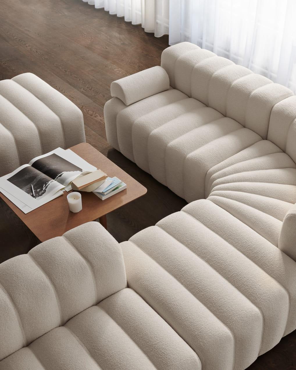 Zestaw wypoczynkowy modułowy STUDIO boucle kremowy NORR11 Eye on Design
