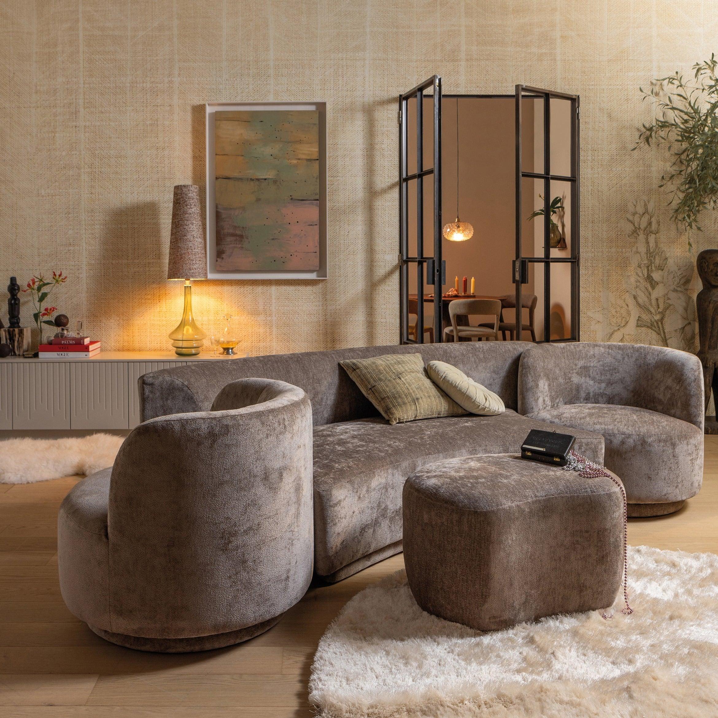 Zestaw wypoczynkowy z fotelem i pufą POPULAR beżowy Be Pure Eye on Design