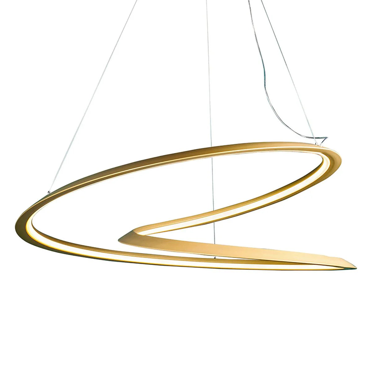 Zlatá závěsná lampa KEPLER